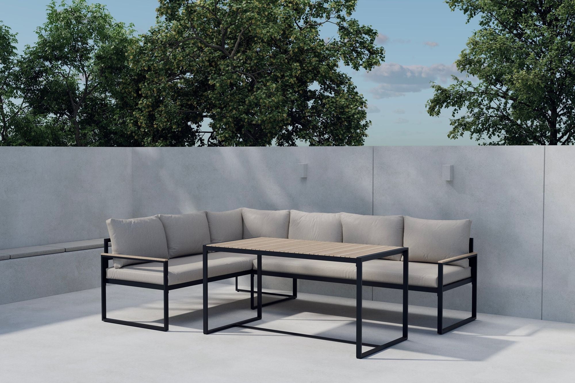 Venture Home Ios hjørne Sofa Set - Brown / Beige / Polywood