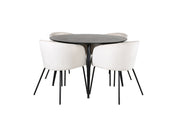 Venture Home Dipp spisebord - 115cm - Black Veneer / All black legs +Berit stol - Black / Beige Velvet_4