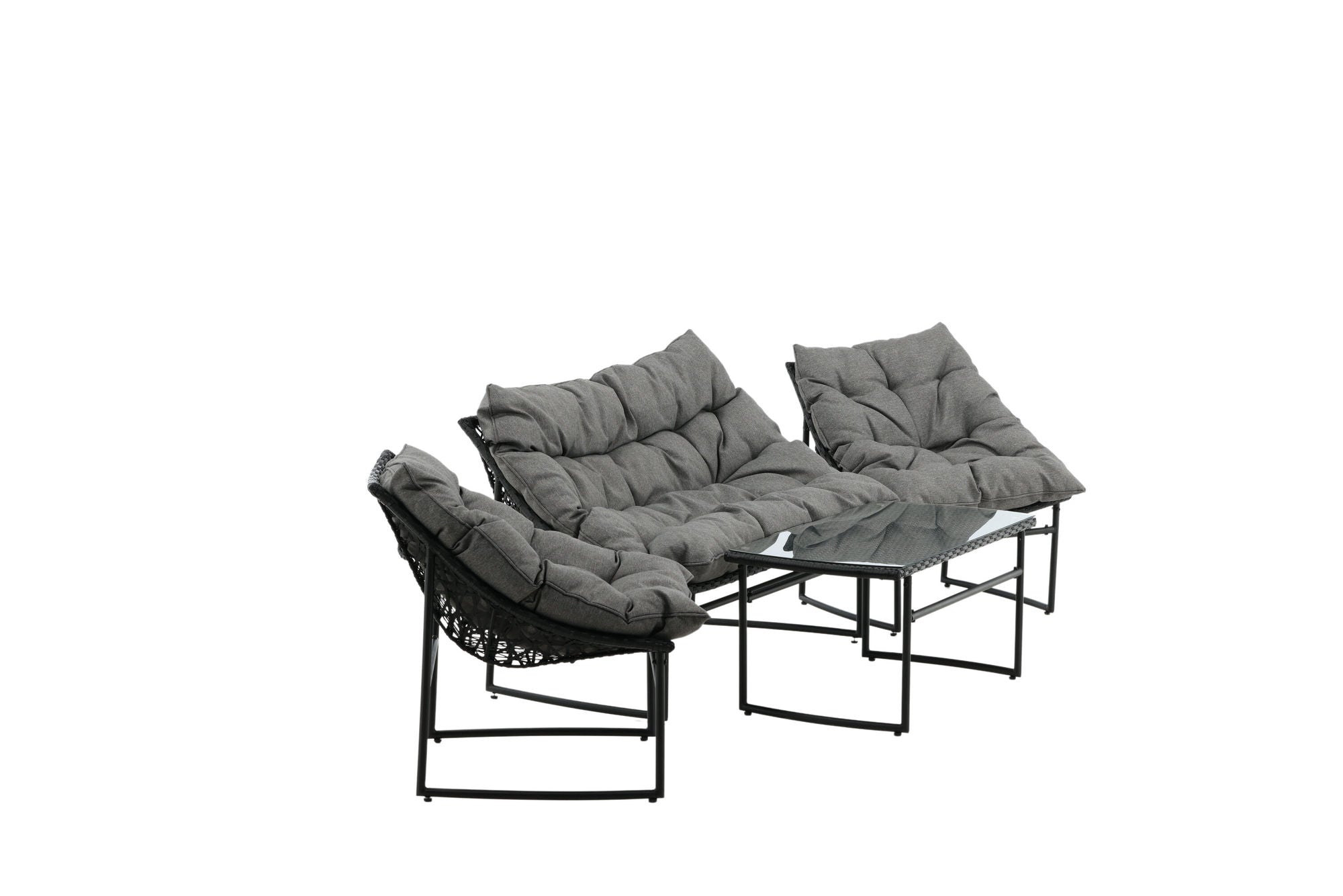 Venture Home Tina - Sofa Set- Black /Grey - Steel -