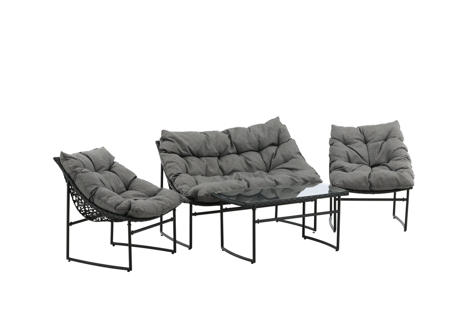 Venture Home Tina - Sofa Set- Black /Grey - Steel -