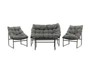 Venture Home Tina - Sofa Set- Black /Grey - Steel -