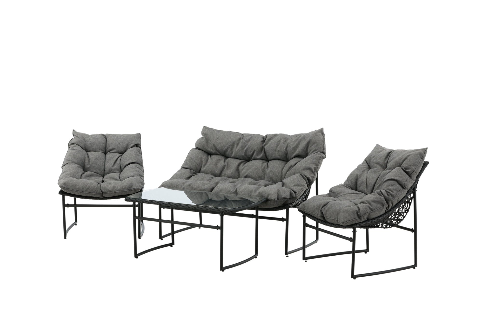 Venture Home Tina - Sofa Set- Black /Grey - Steel -