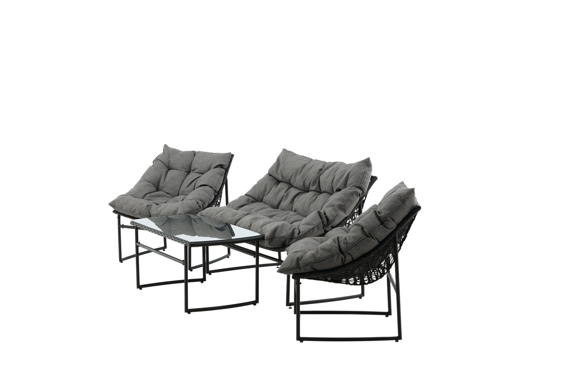 Venture Home Tina - Sofa Set- Black /Grey - Steel -