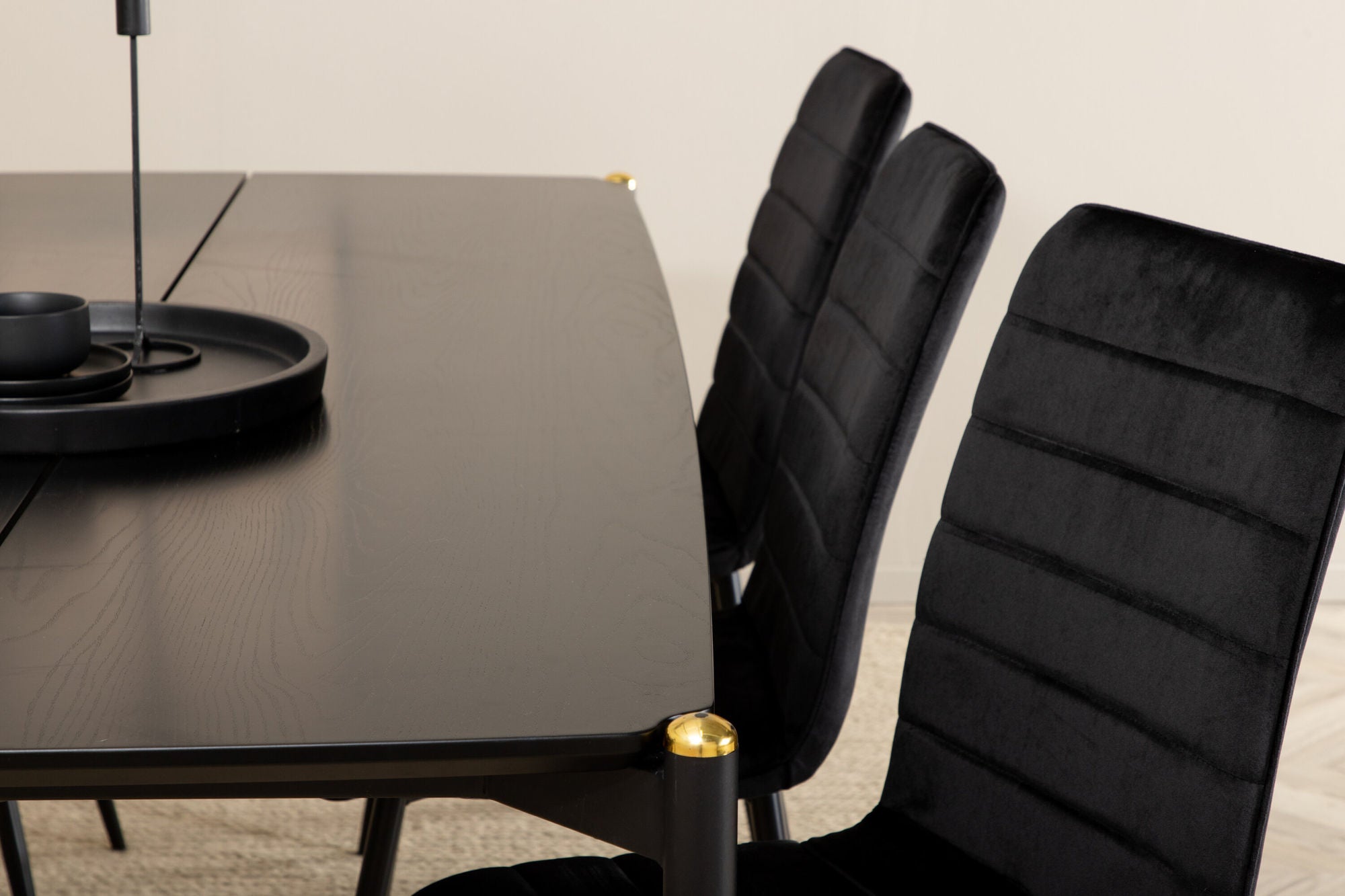 Venture Home Pelle spisebord , Black black Black+Windu Lyx stol , Black Black Velvet_6