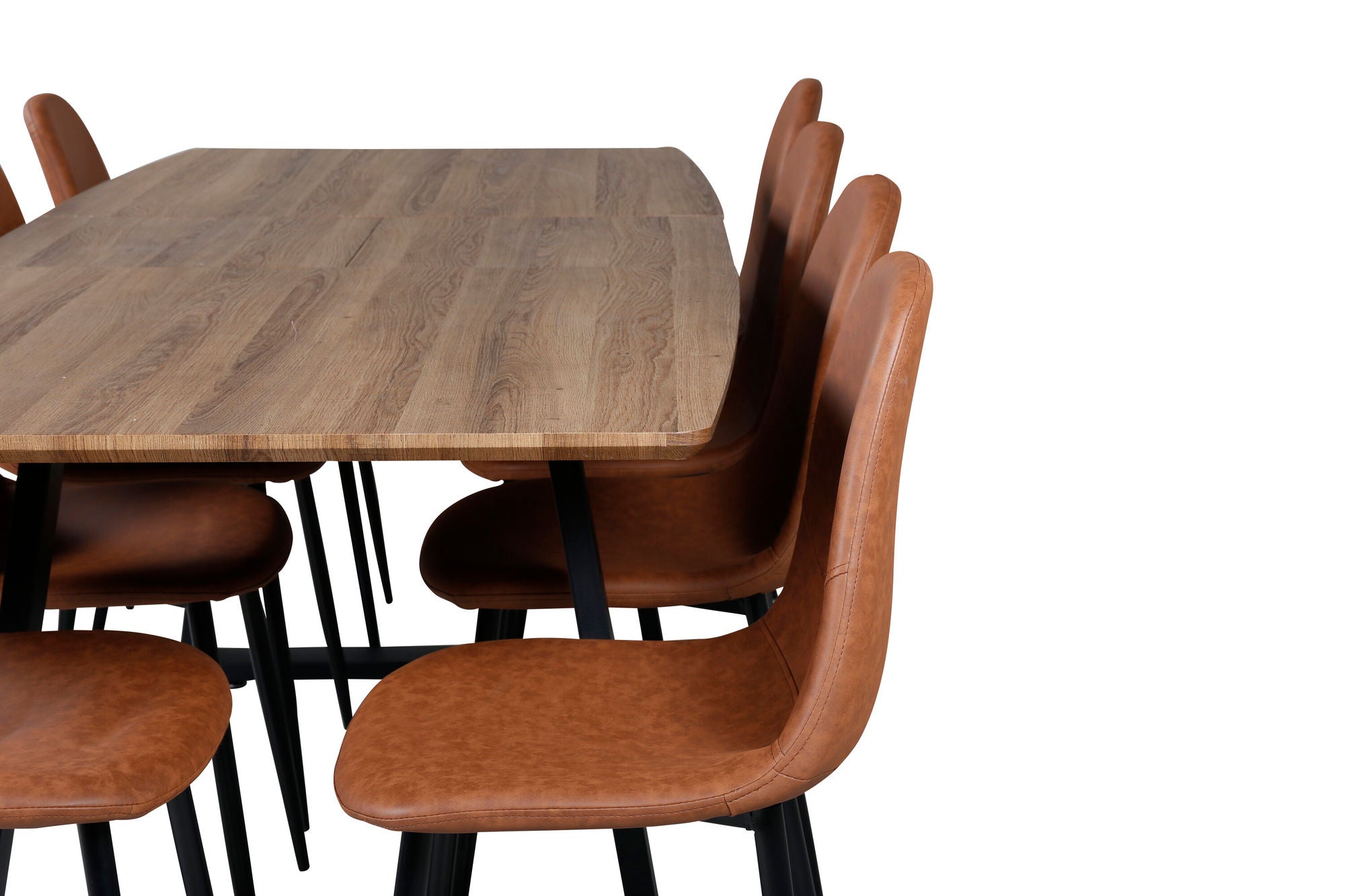 Venture Home Inca spisebord - 160/200*85*H75 - Oak / Black - Polar Spisebordsstol - Brown / Black 8