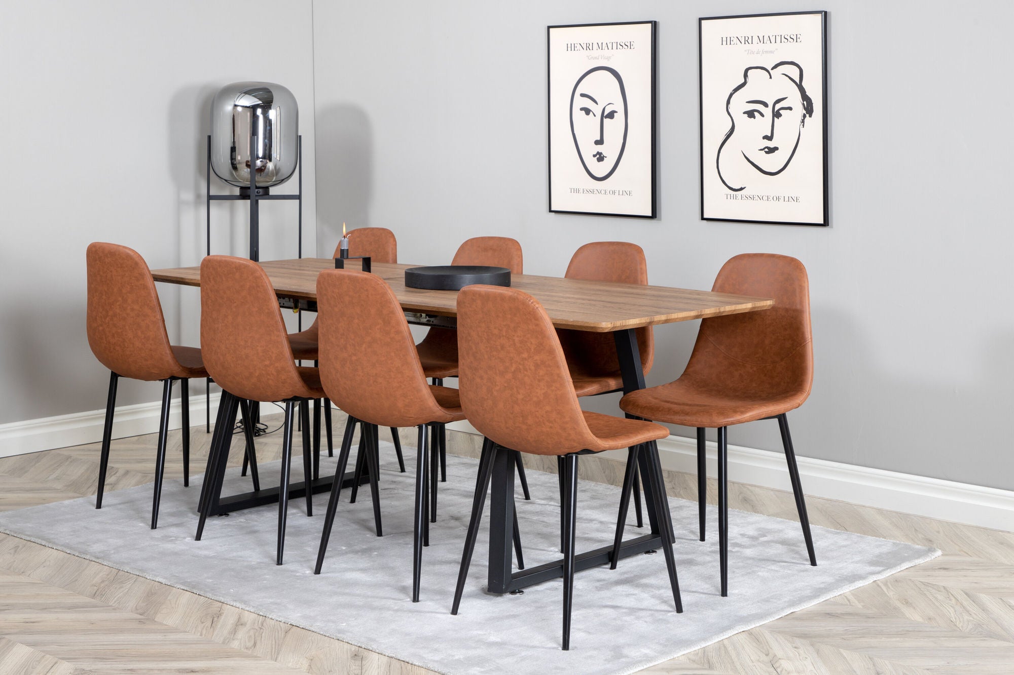Venture Home Inca spisebord - 160/200*85*H75 - Oak / Black - Polar Spisebordsstol - Brown / Black 8