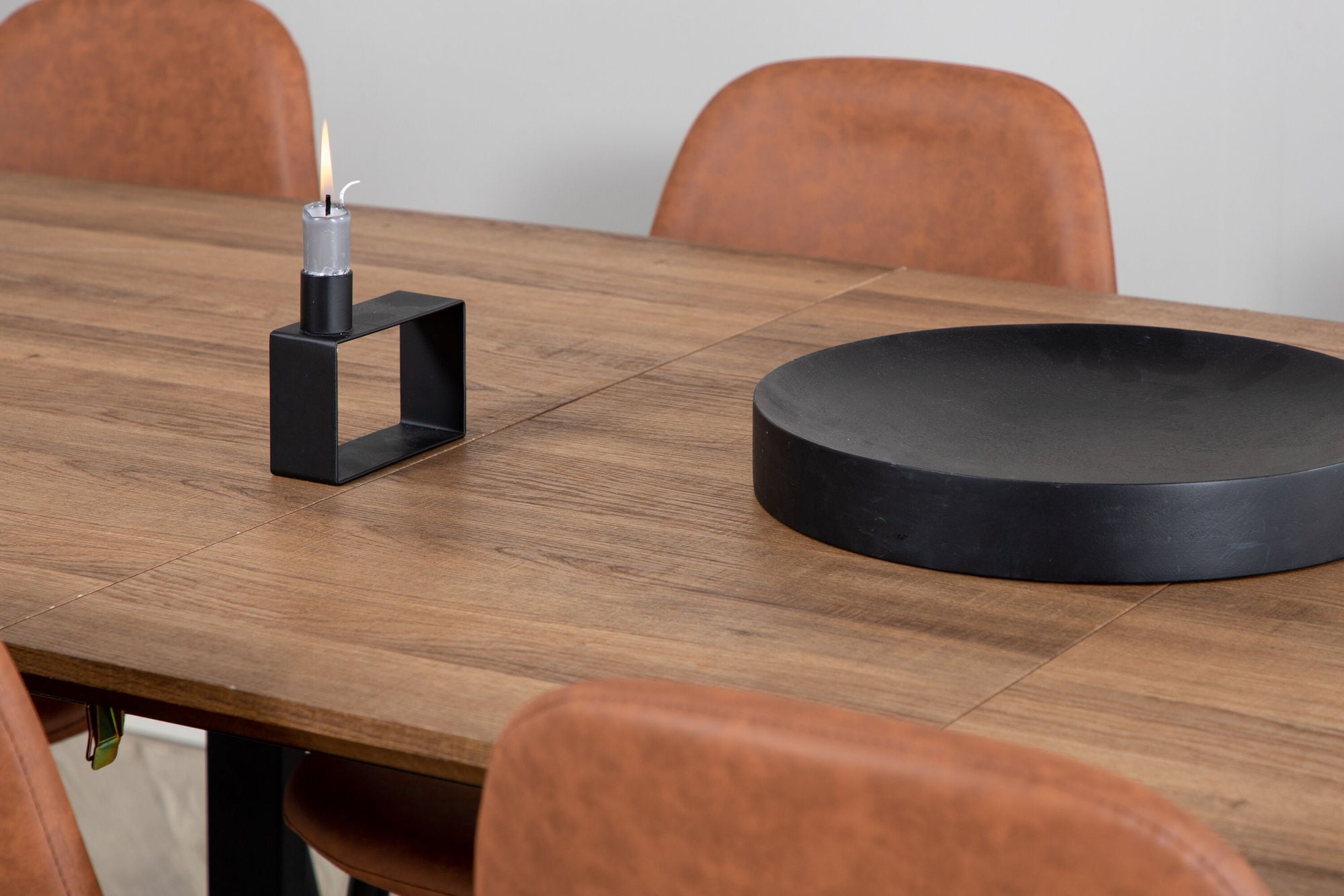 Venture Home Inca spisebord - 160/200*85*H75 - Oak / Black - Polar Spisebordsstol - Brown / Black 8
