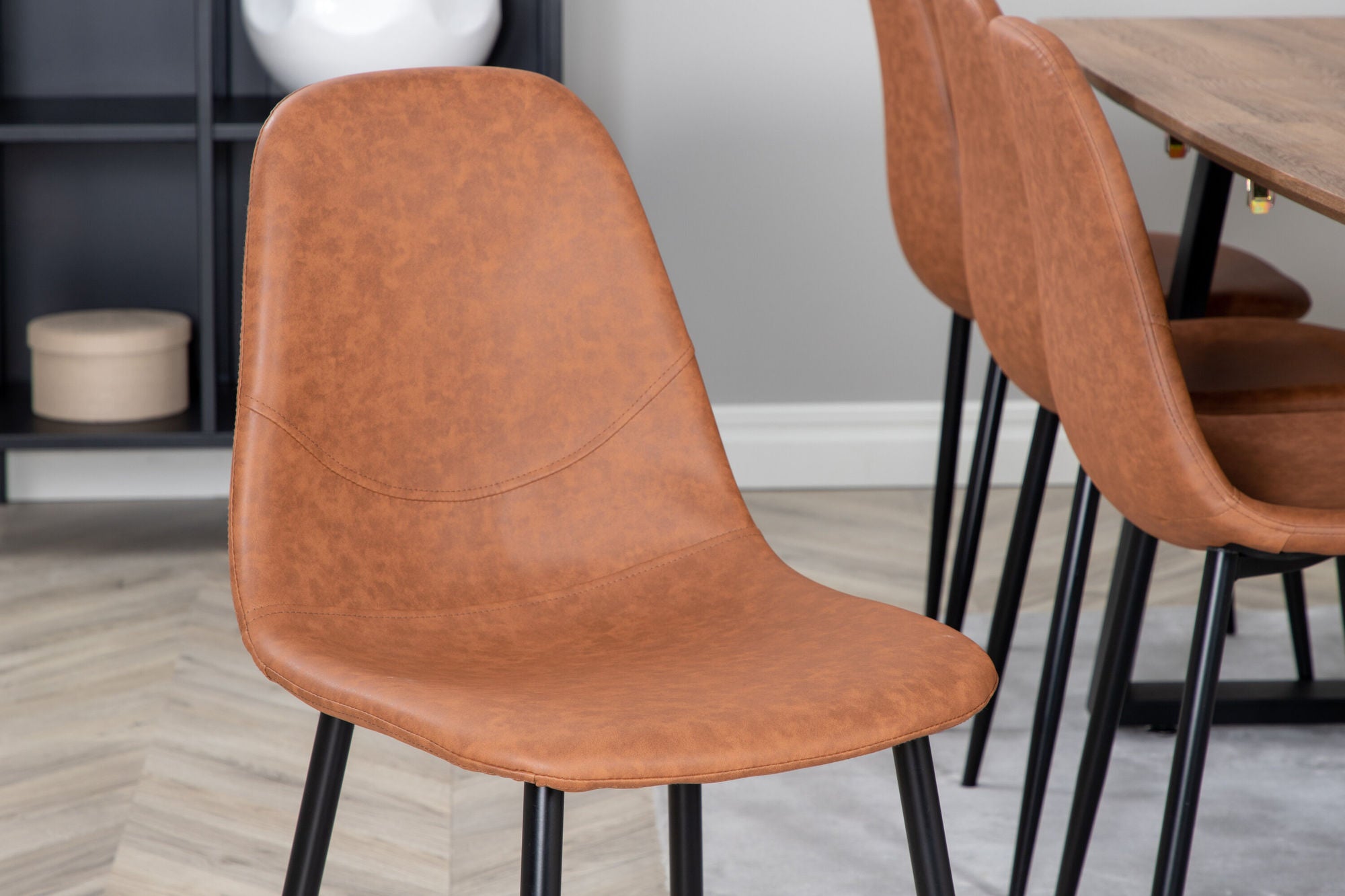 Venture Home Inca spisebord - 160/200*85*H75 - Oak / Black - Polar Spisebordsstol - Brown / Black 8