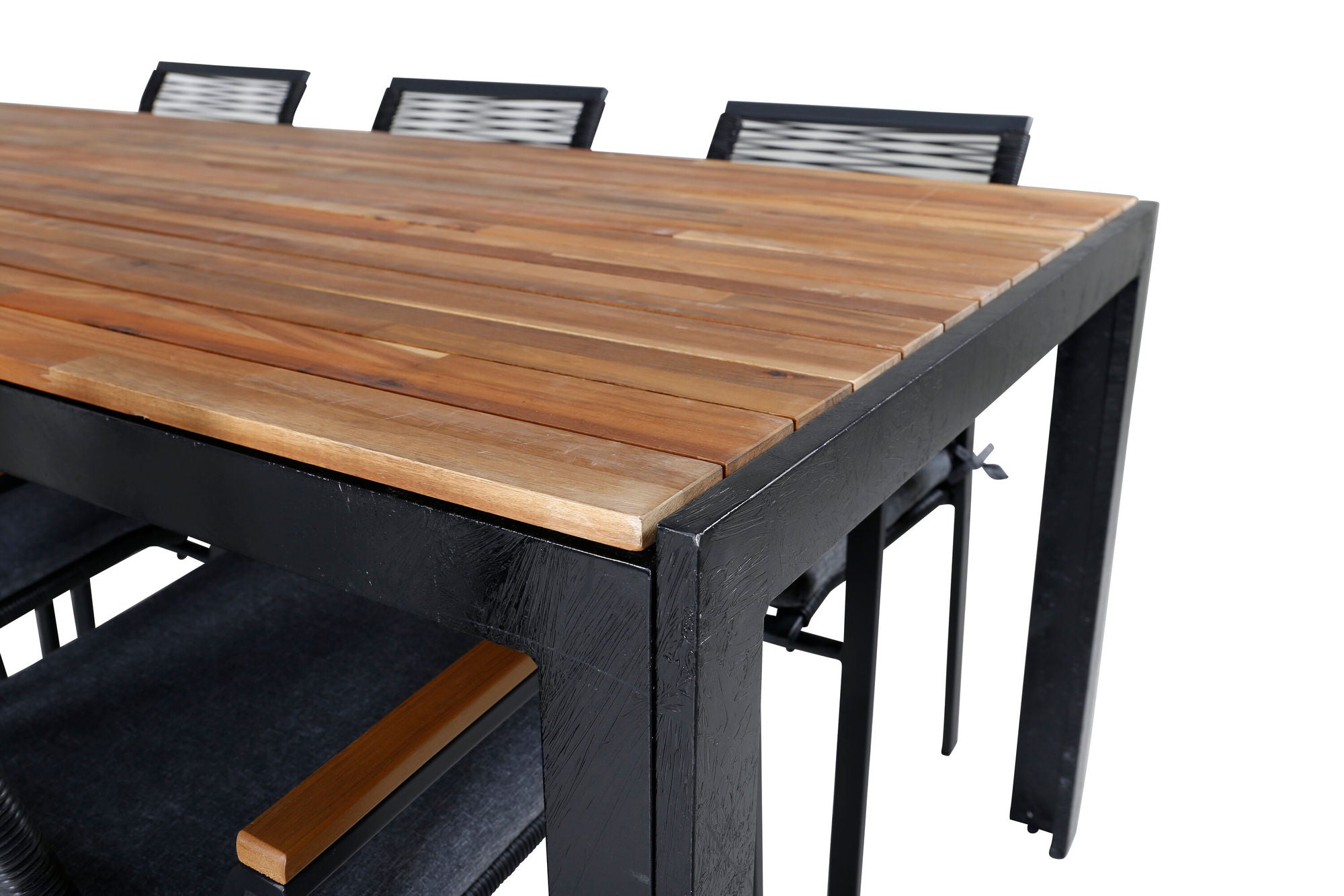 Venture Home Bois spisebord 205*90cm - Black Legs / Acacia +Dallas Spisebordsstol_6