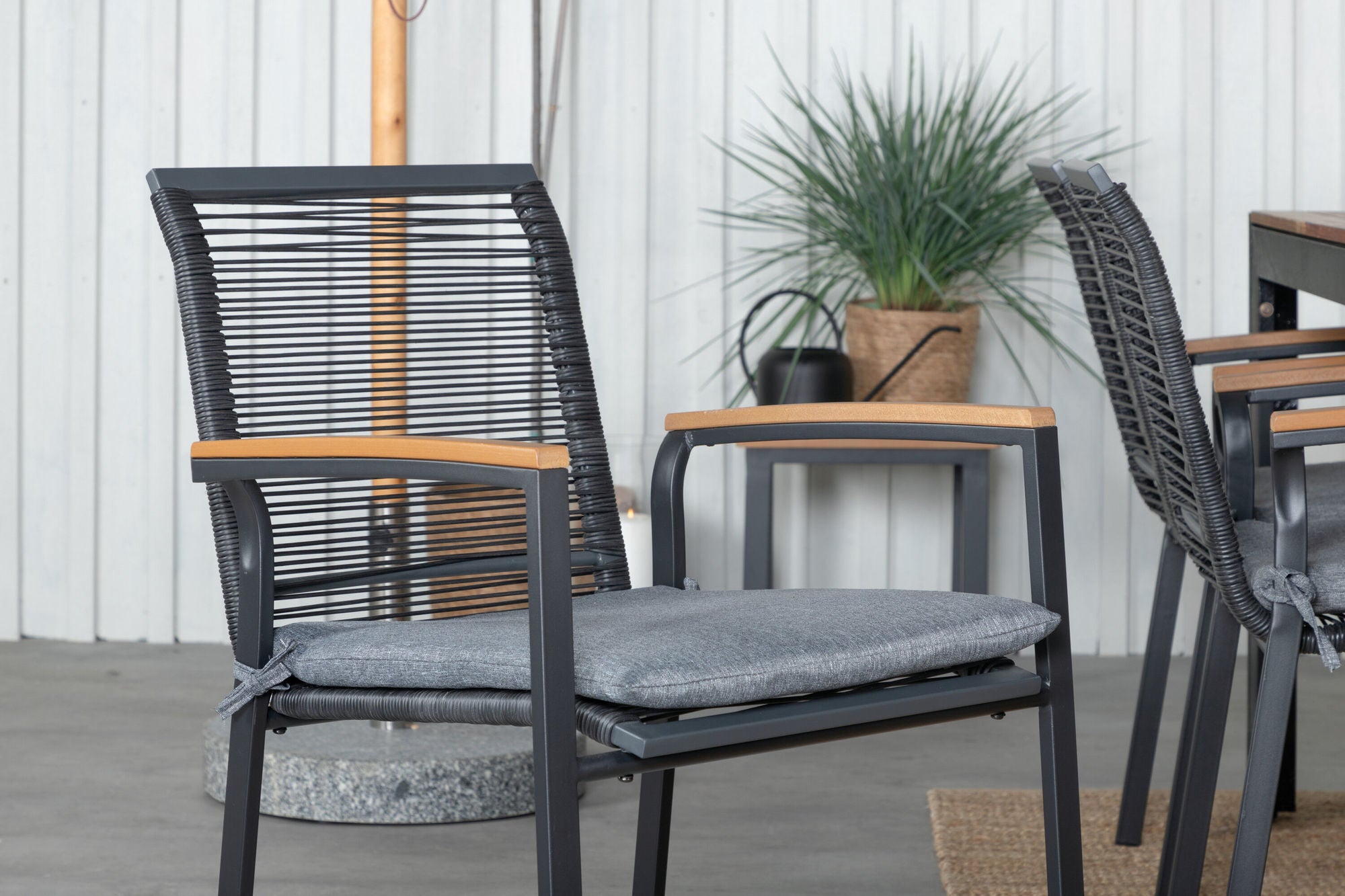 Venture Home Bois spisebord 205*90cm - Black Legs / Acacia +Dallas Spisebordsstol_6