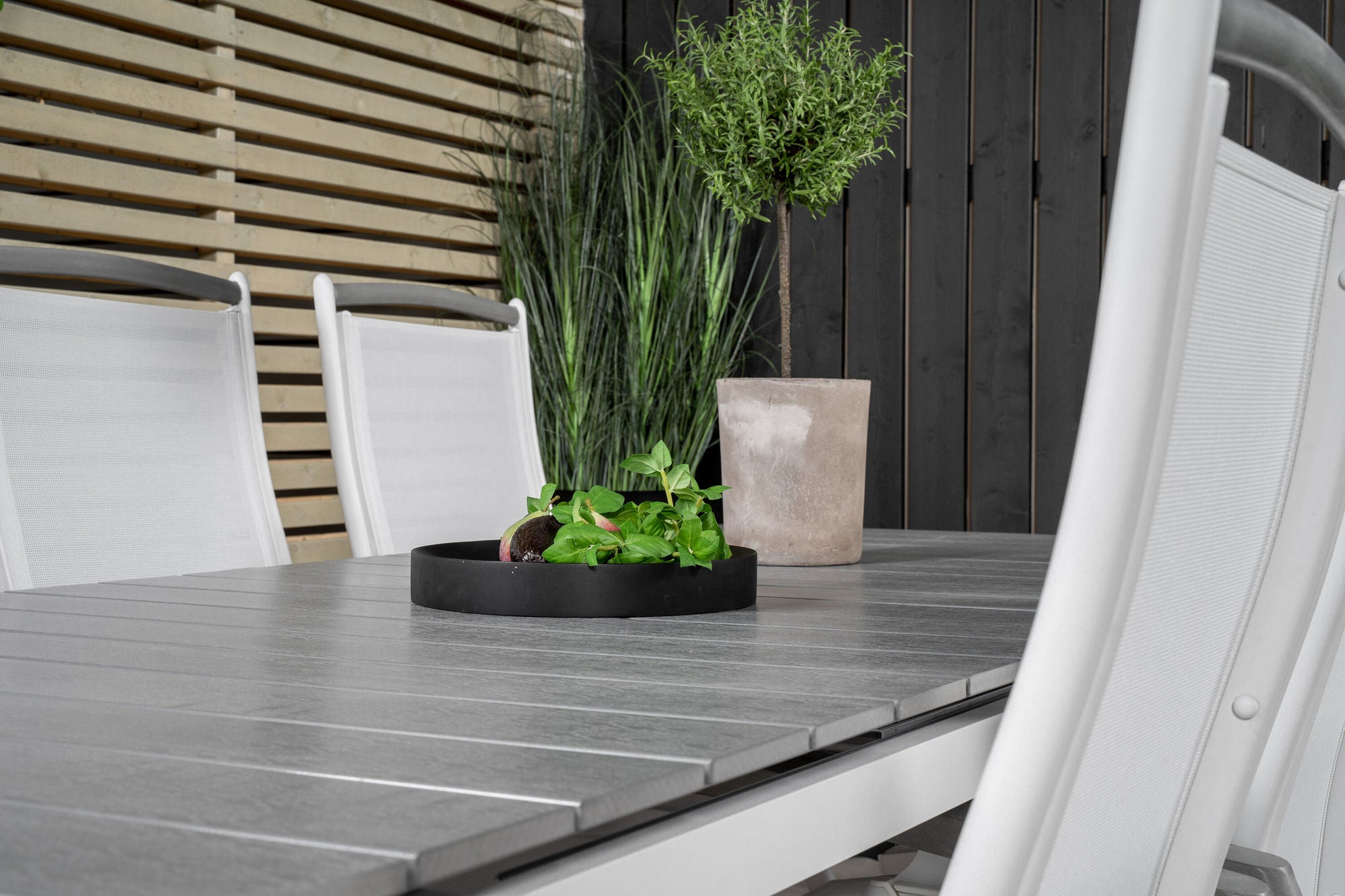 Venture Home Levels spisebord 224/324*100 - White Alu / Grey Aintwood +Albany stol 5:pos - White Alu / White Textilene / Aintwood_10