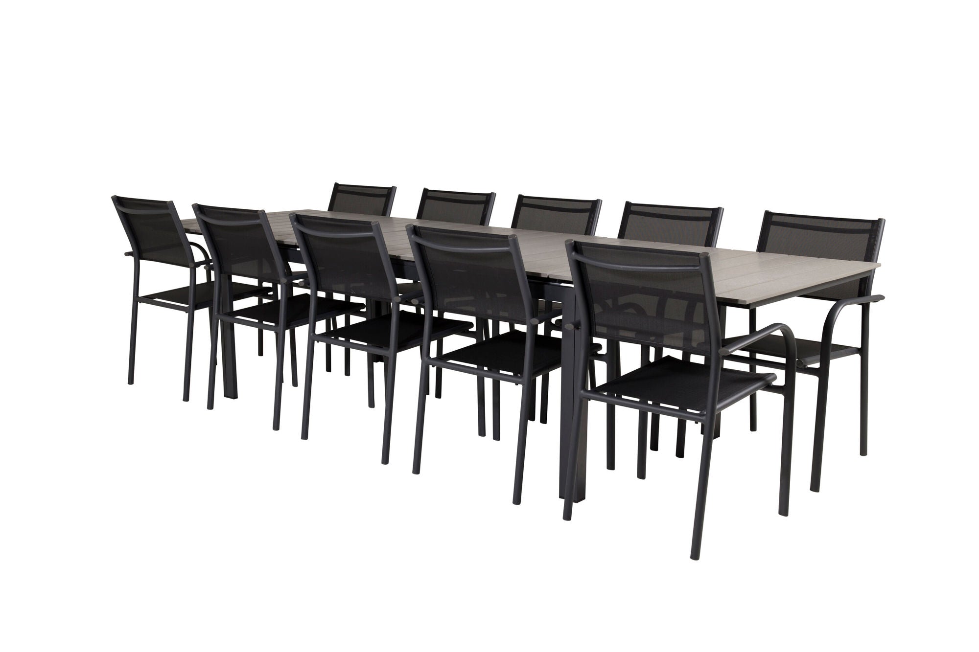 Venture Home Levels spisebord 224/324*100 - Black Aintwood +Santorini Arm stol (Stackable) - Black alu / Black Textilene_10