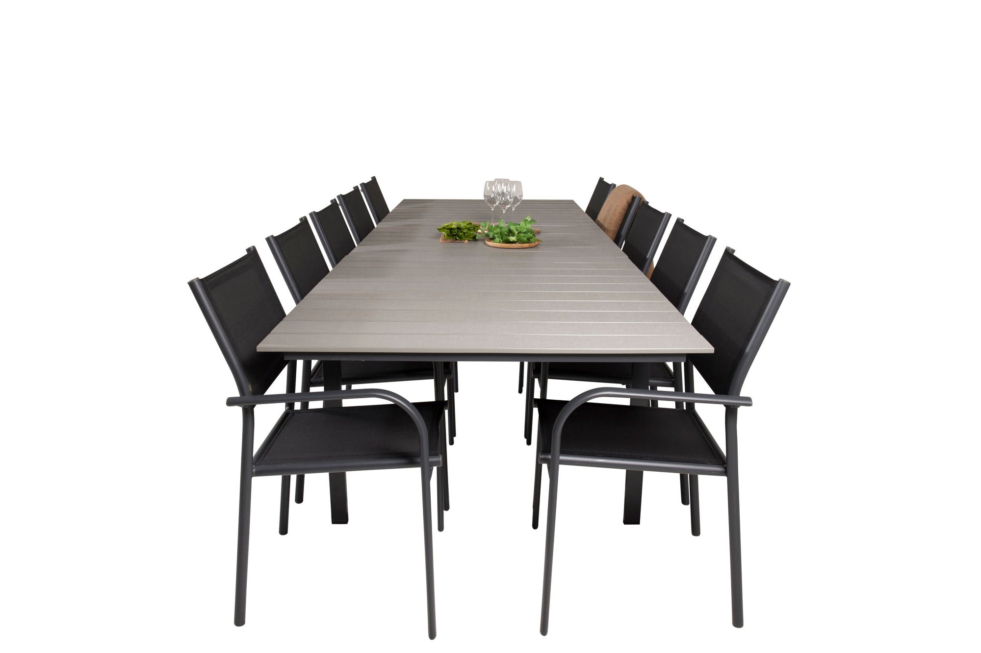 Venture Home Levels spisebord 224/324*100 - Black Aintwood +Santorini Arm stol (Stackable) - Black alu / Black Textilene_10