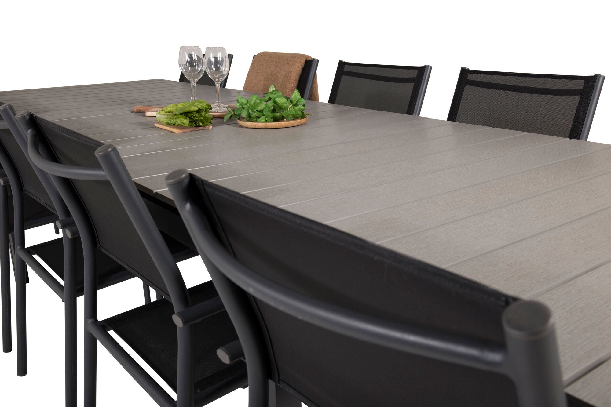 Venture Home Levels spisebord 224/324*100 - Black Aintwood +Santorini Arm stol (Stackable) - Black alu / Black Textilene_10