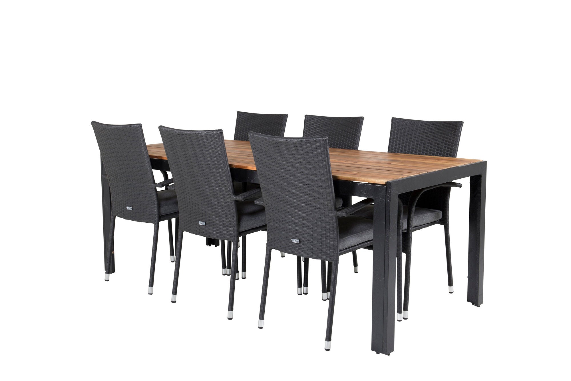 Venture Home Bois spisebord 200*100cm - Black Legs / Acacia +Anna Arm stol (stackable) -