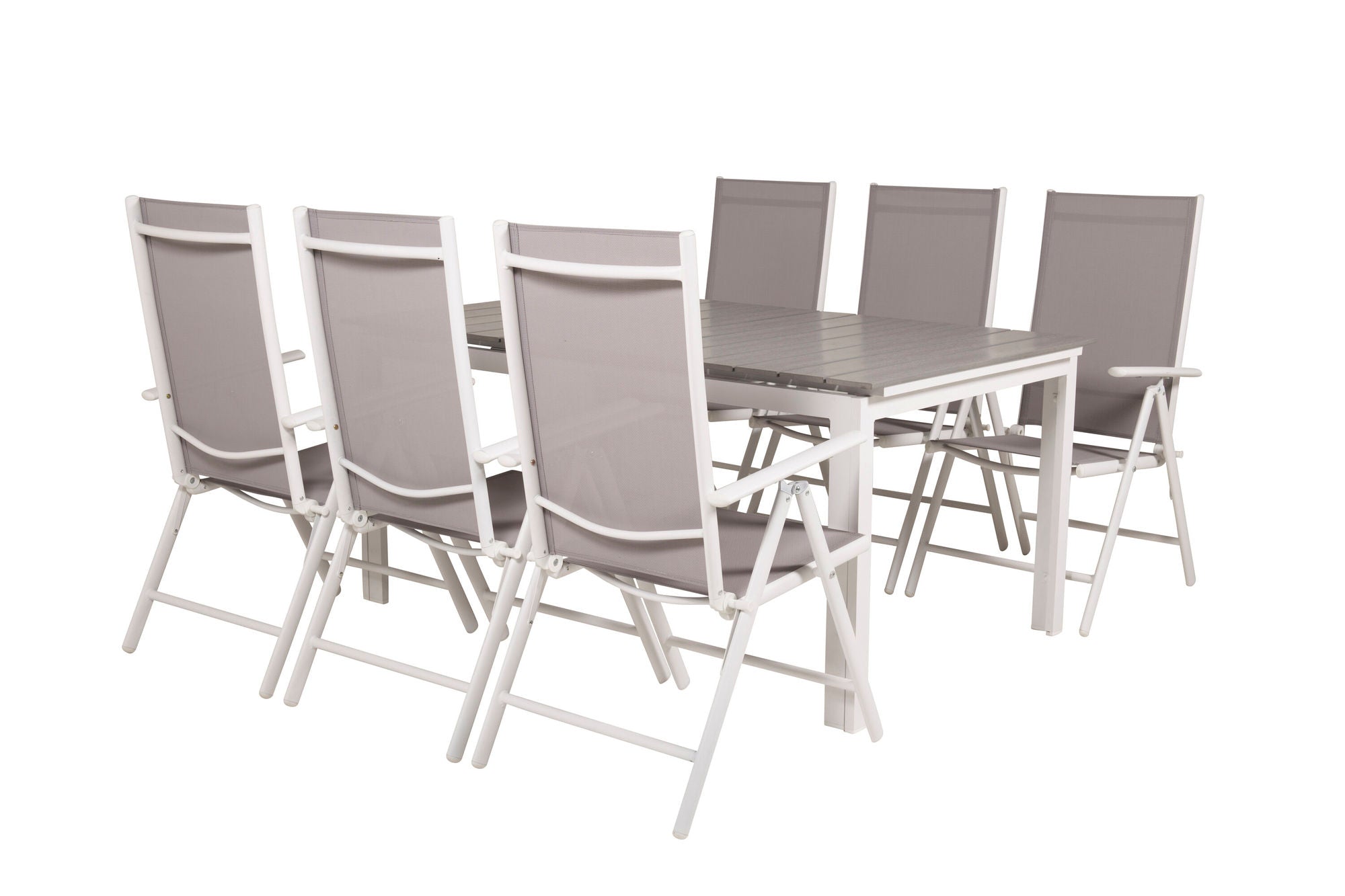 Venture Home Levels bord 160/240 - White/Grey - Break 5:pos stol - White/Grey 6