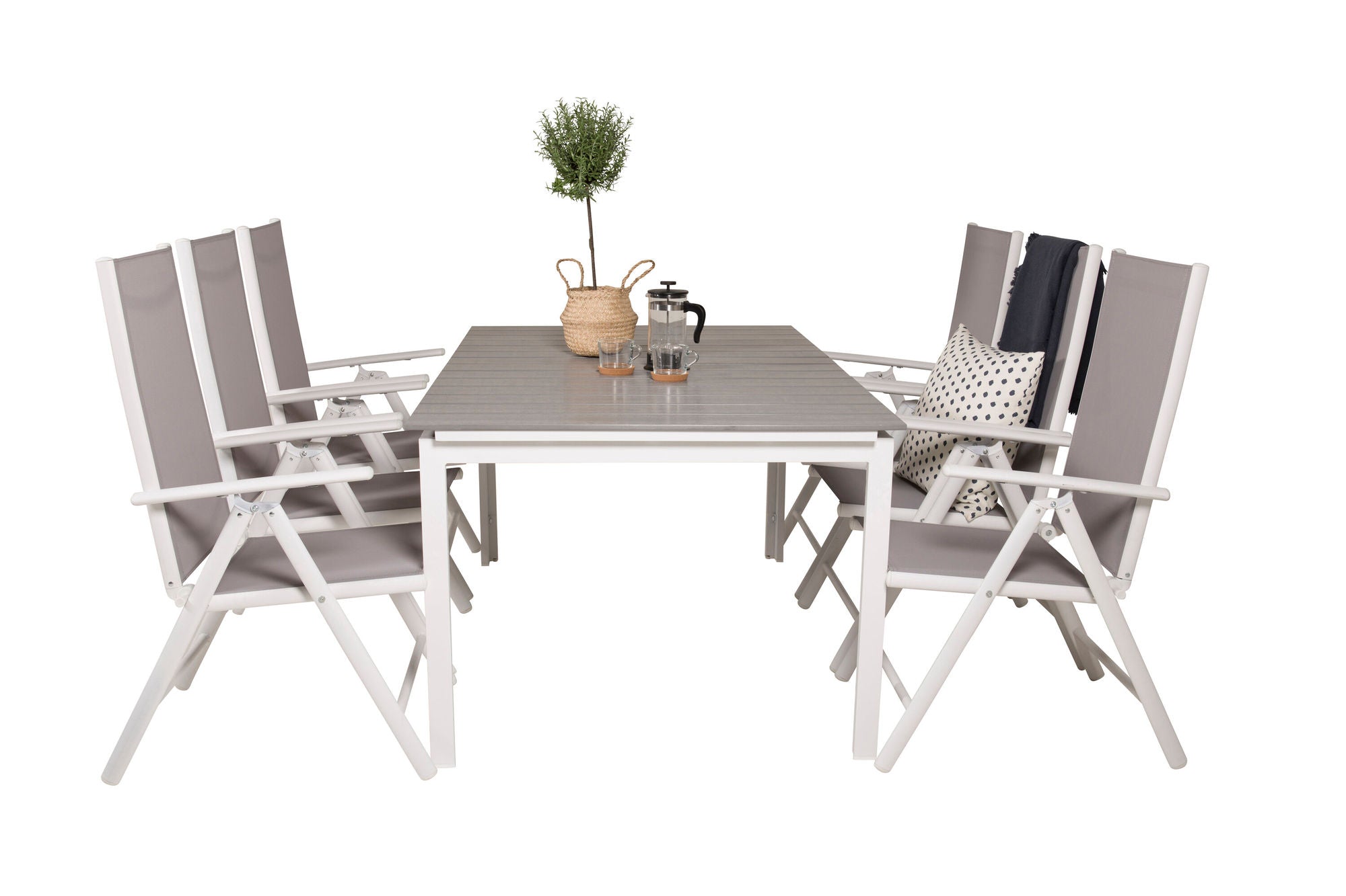 Venture Home Levels bord 160/240 - White/Grey - Break 5:pos stol - White/Grey 6