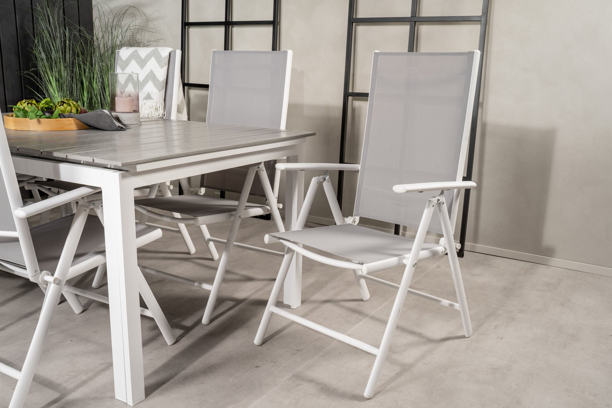 Venture Home Levels bord 160/240 - White/Grey - Break 5:pos stol - White/Grey 6