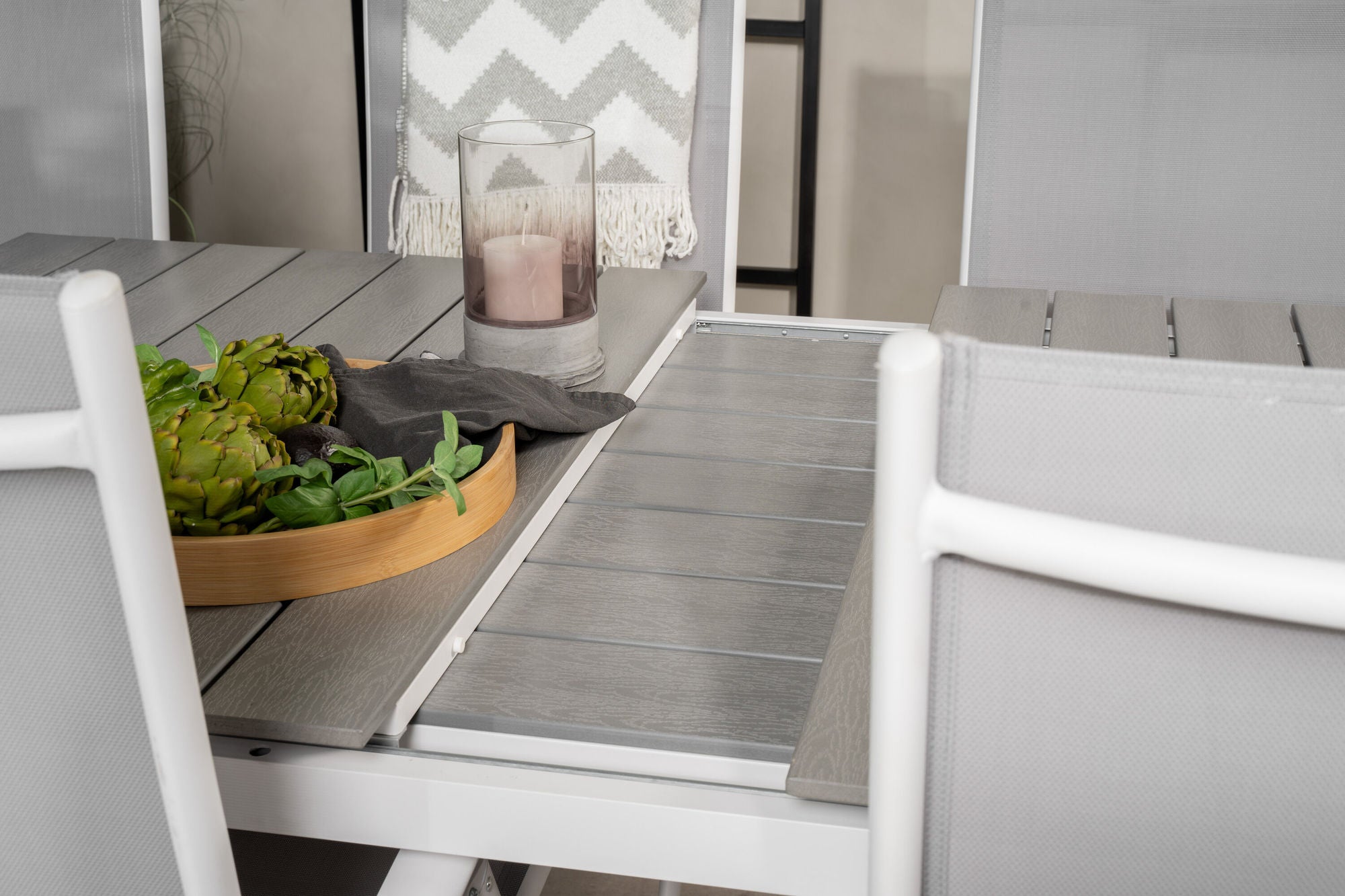 Venture Home Levels bord 160/240 - White/Grey - Break 5:pos stol - White/Grey 6