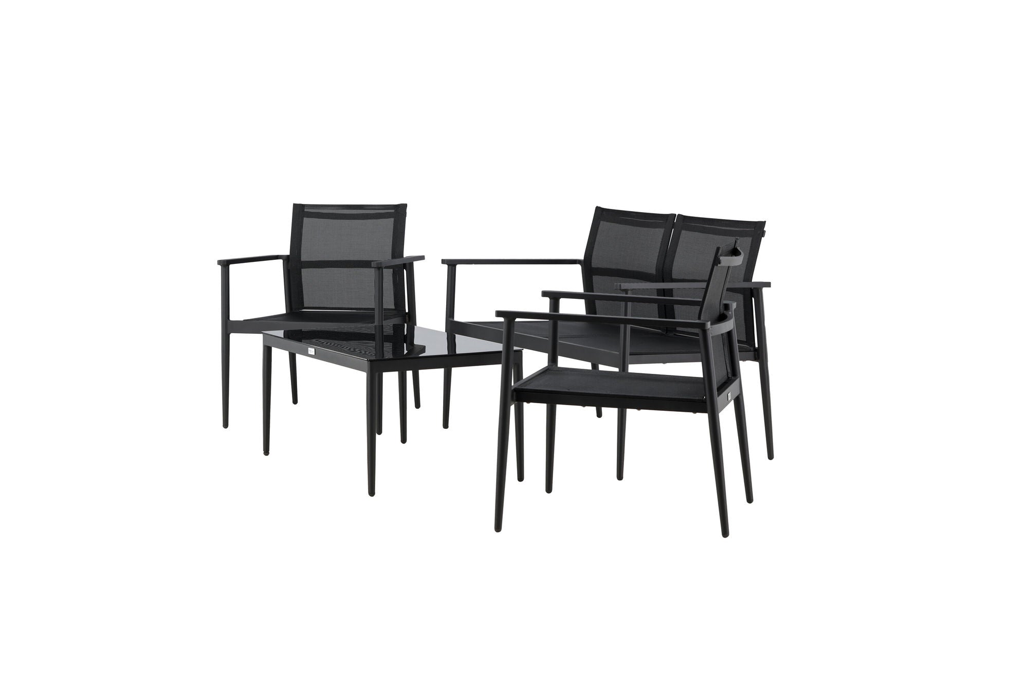 Venture Home Break - Sofa set- Black / Black - Aluminium / Textilene -