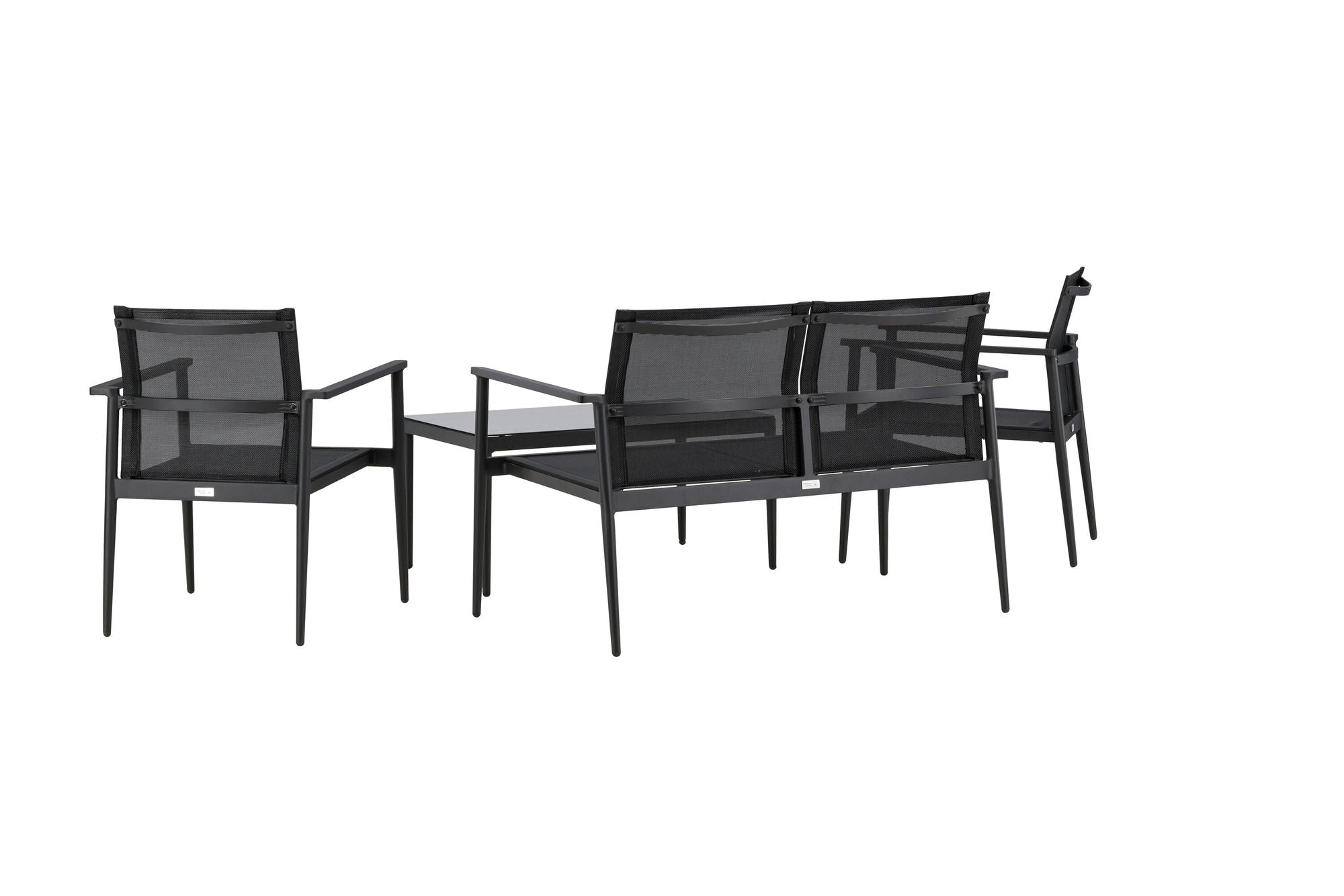 Venture Home Break - Sofa set- Black / Black - Aluminium / Textilene -