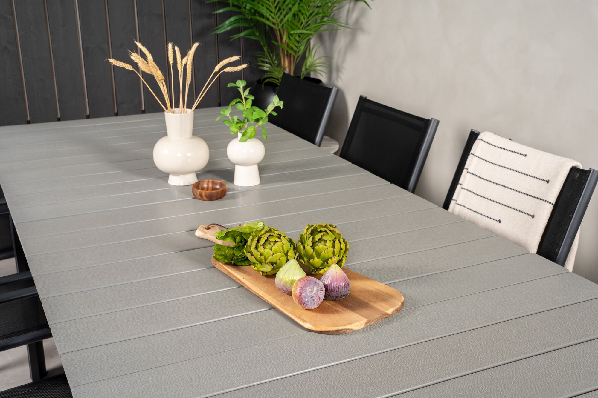 Venture Home Levels spisebord 224/324*100 - Black Aintwood +Santorini Arm stol (Stackable) - Black alu / Black Textilene_10