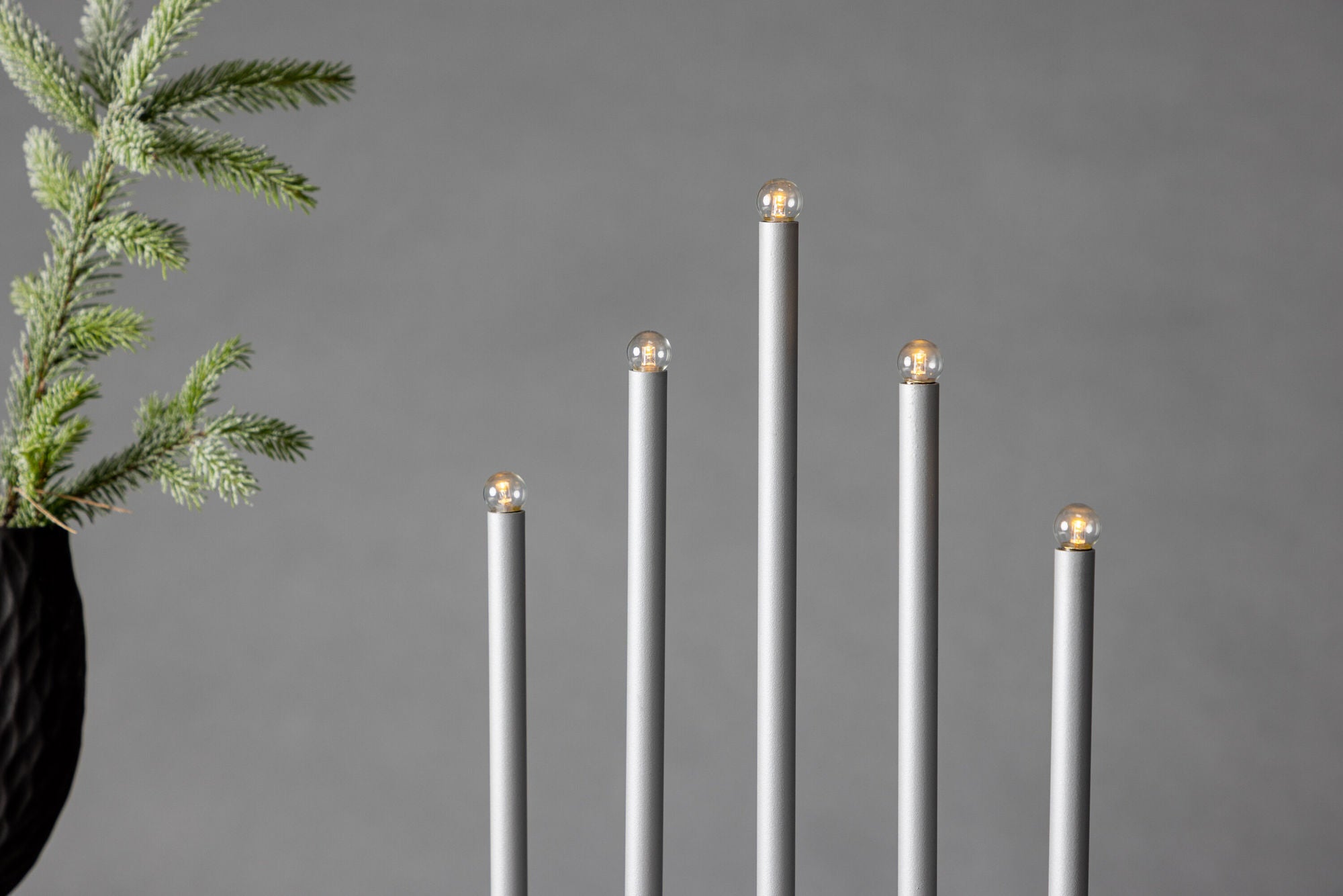 Venture Home Björnfjället Candlestick 40cm  - Matt Silver DImmer /