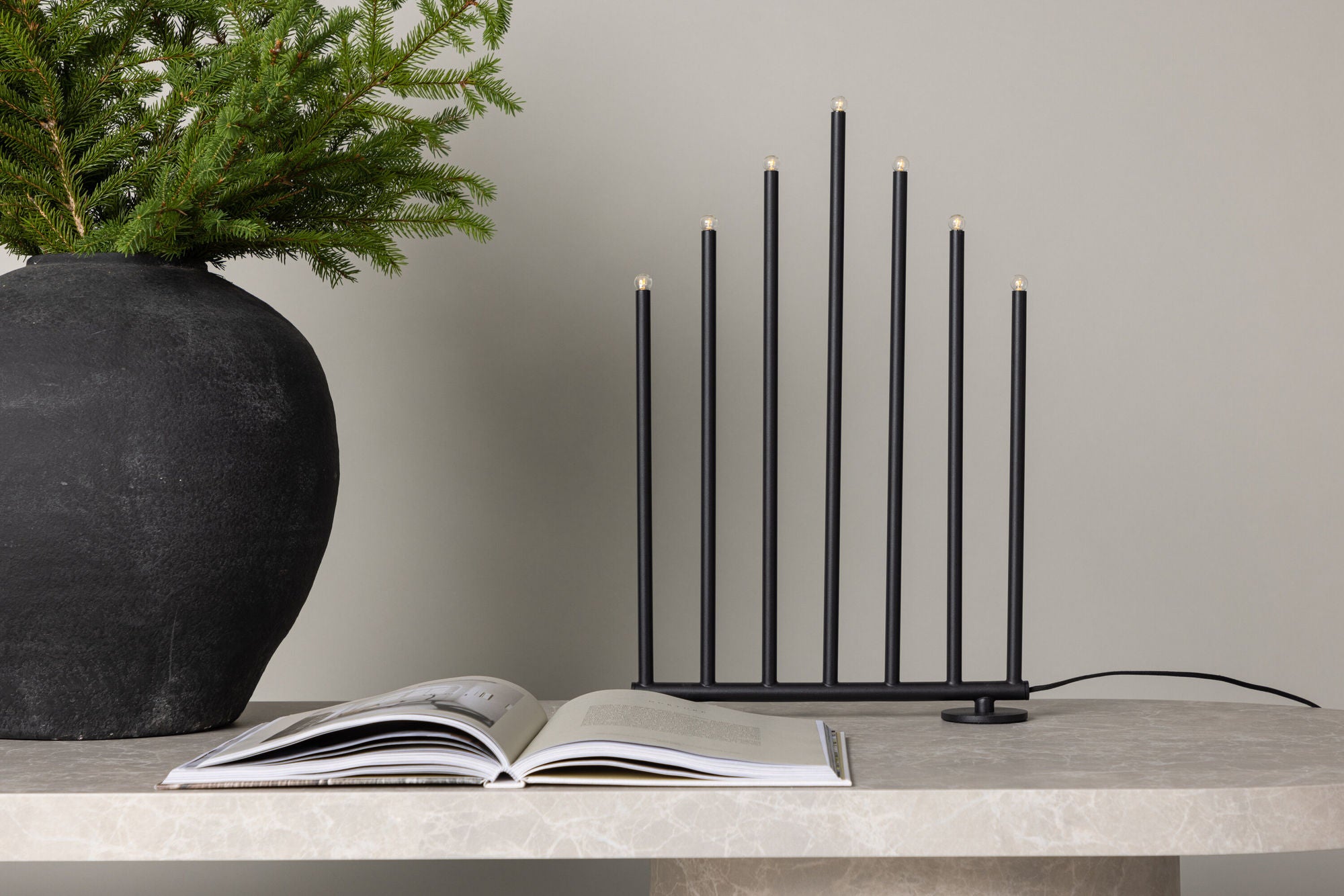 Venture Home Björnfjället Candlestick 50cm  - Matt Black Dimmer /