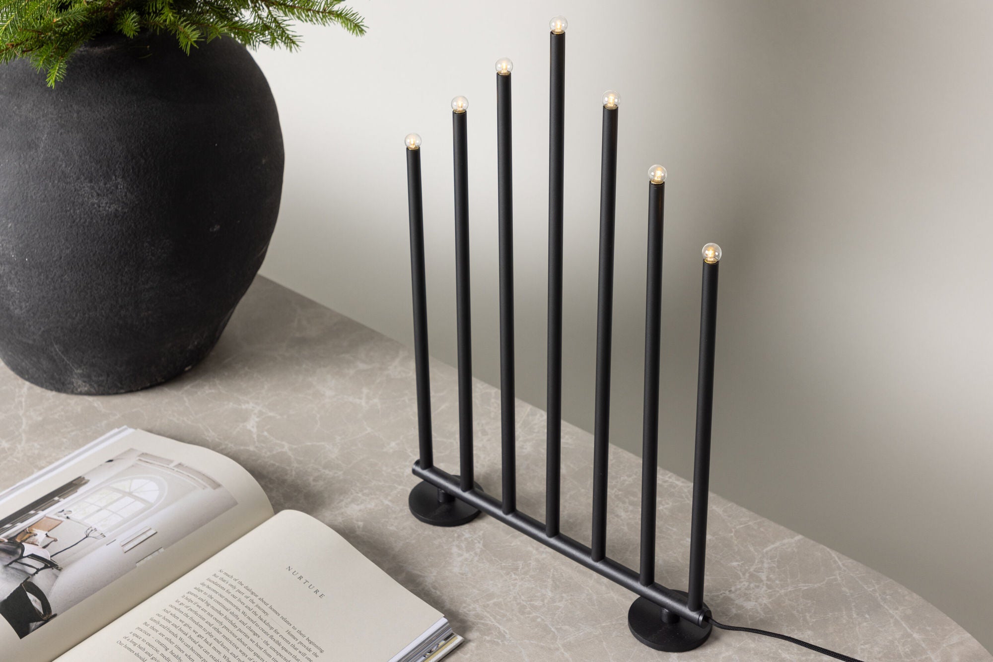 Venture Home Björnfjället Candlestick 50cm  - Matt Black Dimmer /