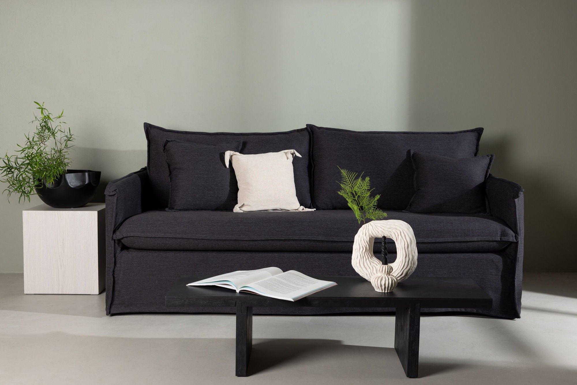 Venture Home Nova Sofa Wood/ Black Fabric