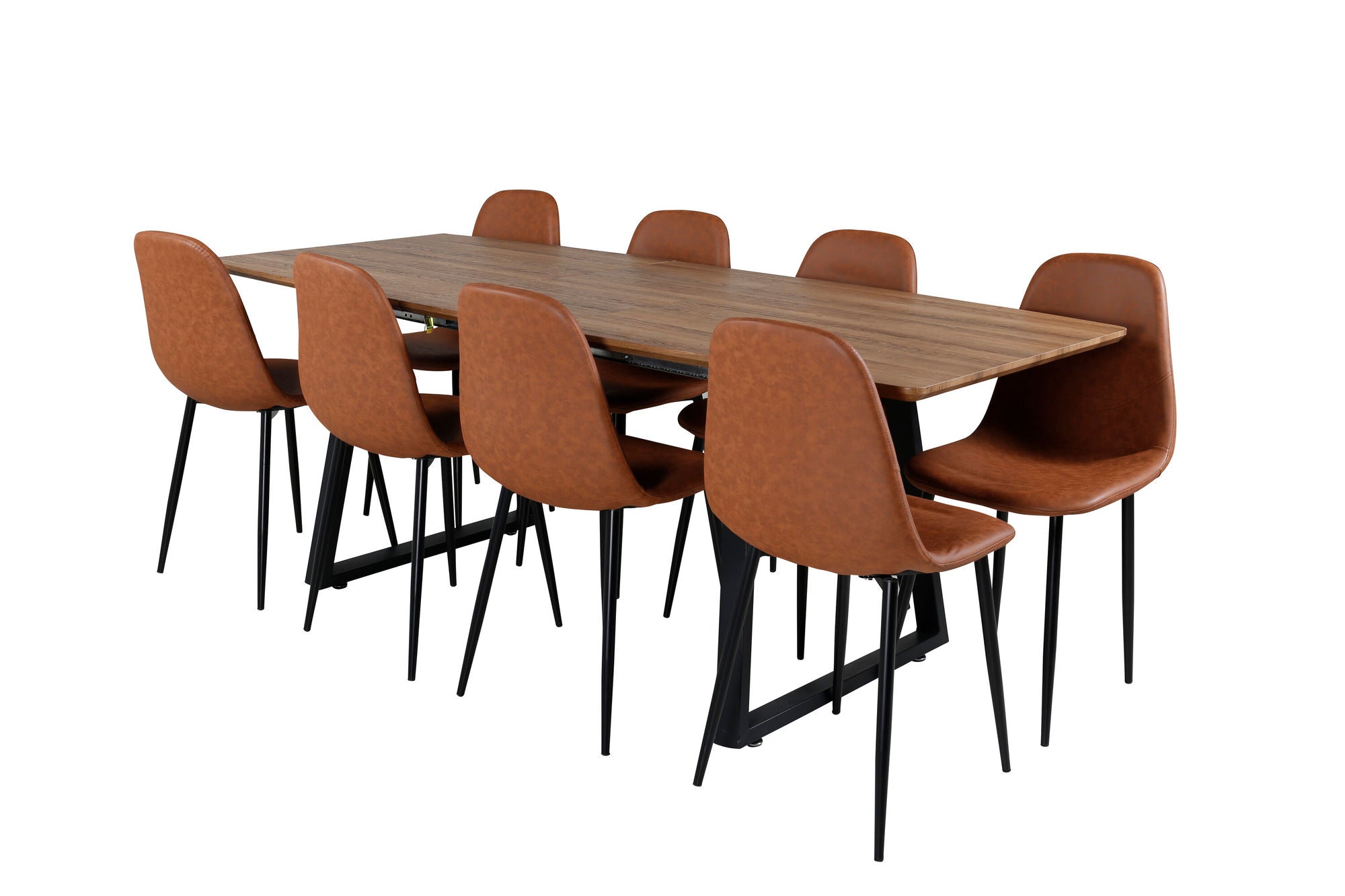 Venture Home Inca spisebord - 160/200*85*H75 - Oak / Black - Polar Spisebordsstol - Brown / Black 8
