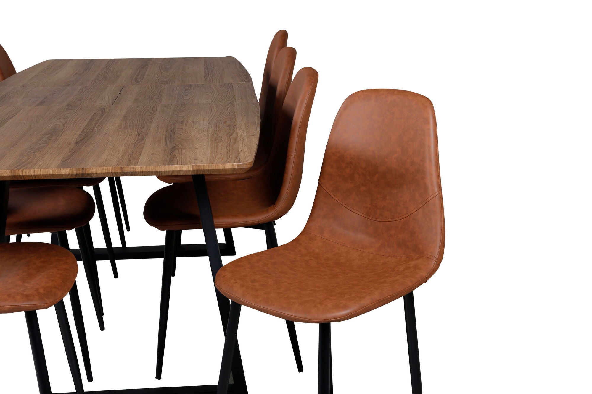 Venture Home Inca spisebord - 160/200*85*H75 - Oak / Black - Polar Spisebordsstol - Brown / Black 8