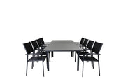 Venture Home Levels bord 160/240 - Black/Grey - Santorini Arm stol (Stackable) - Black alu / Black Textilene 8