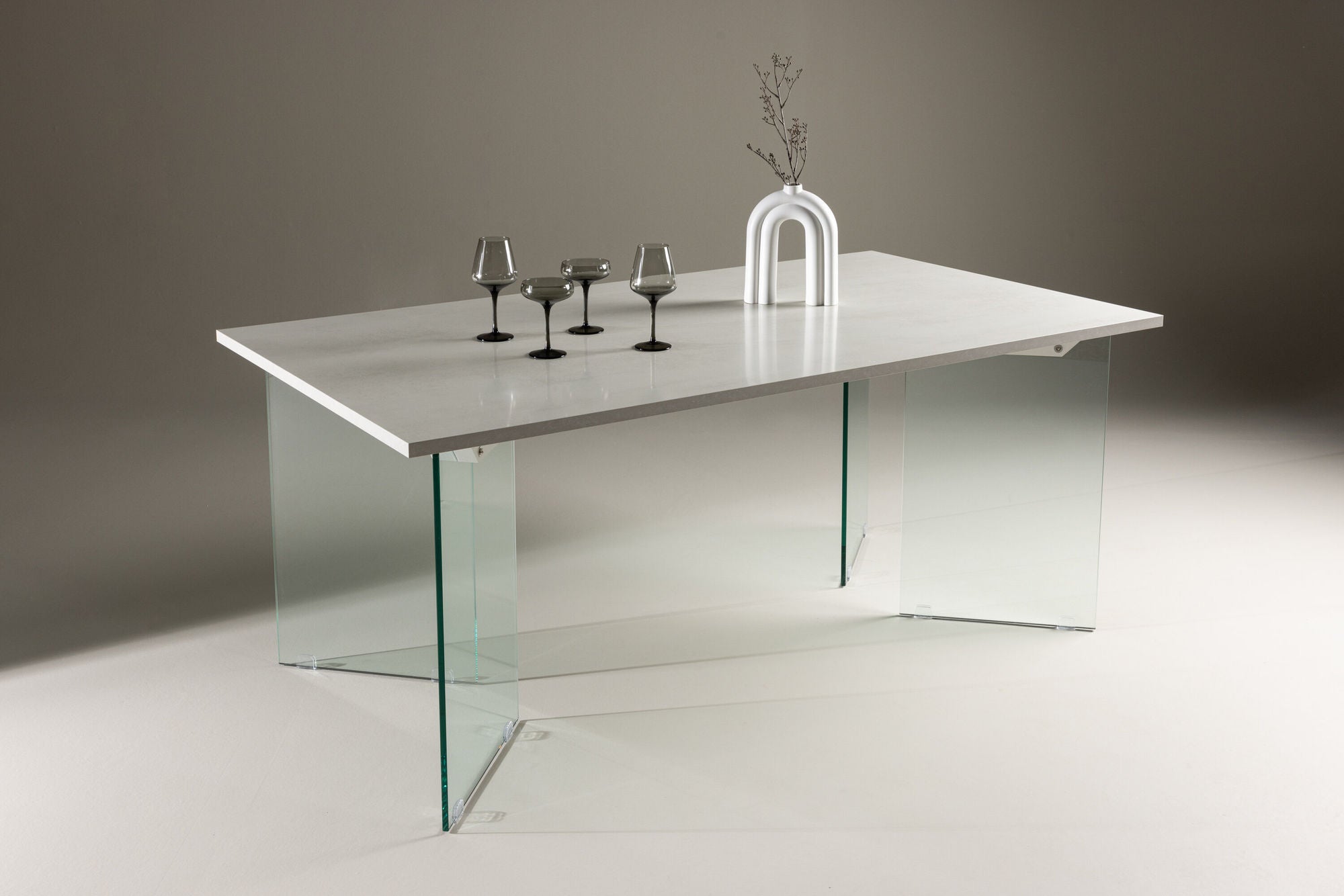 Venture Home Ester spisebord 100x180 cm - Glass / Concretelook
