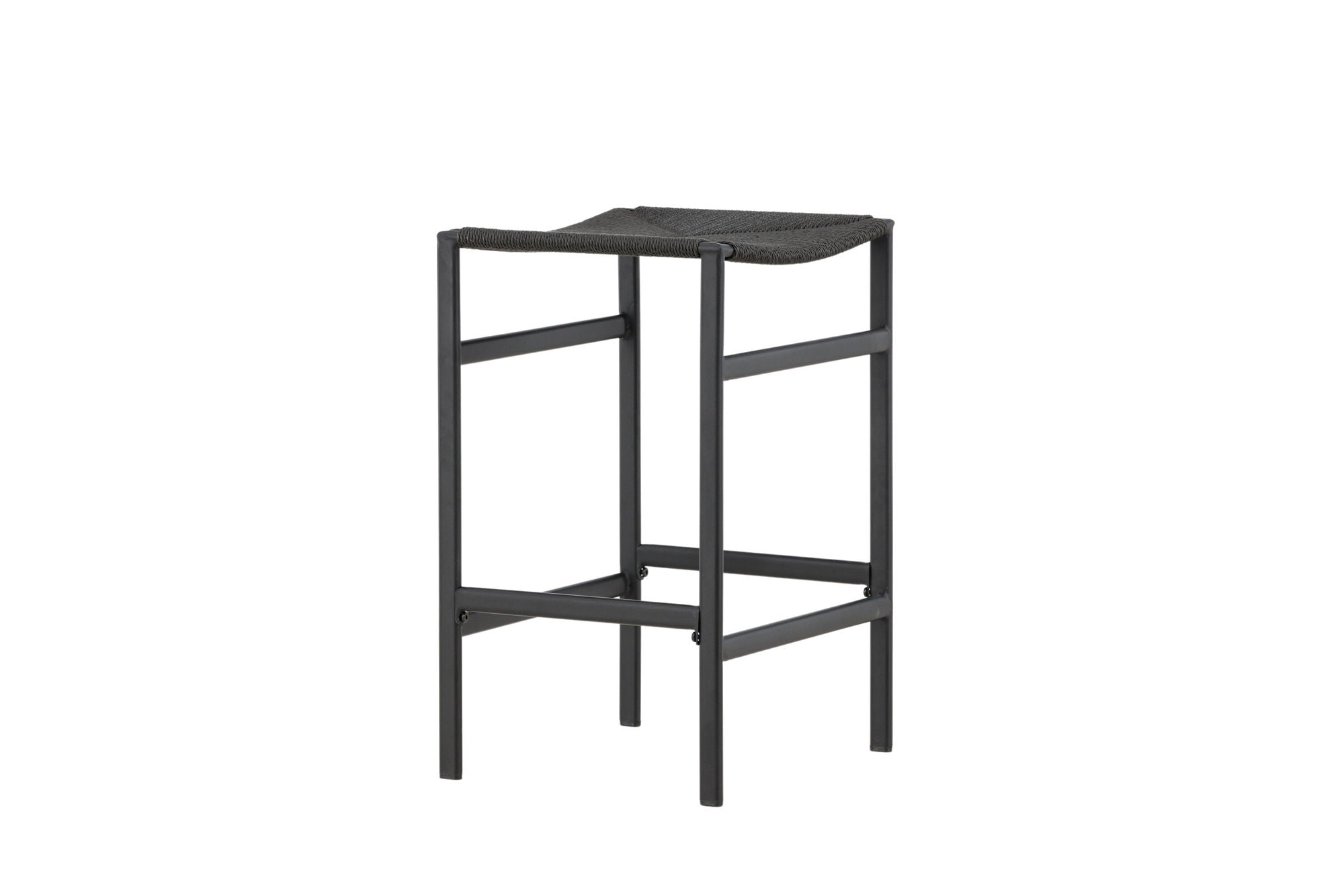 Venture Home Polly Bar stol 2-pack - Black / Black Rope