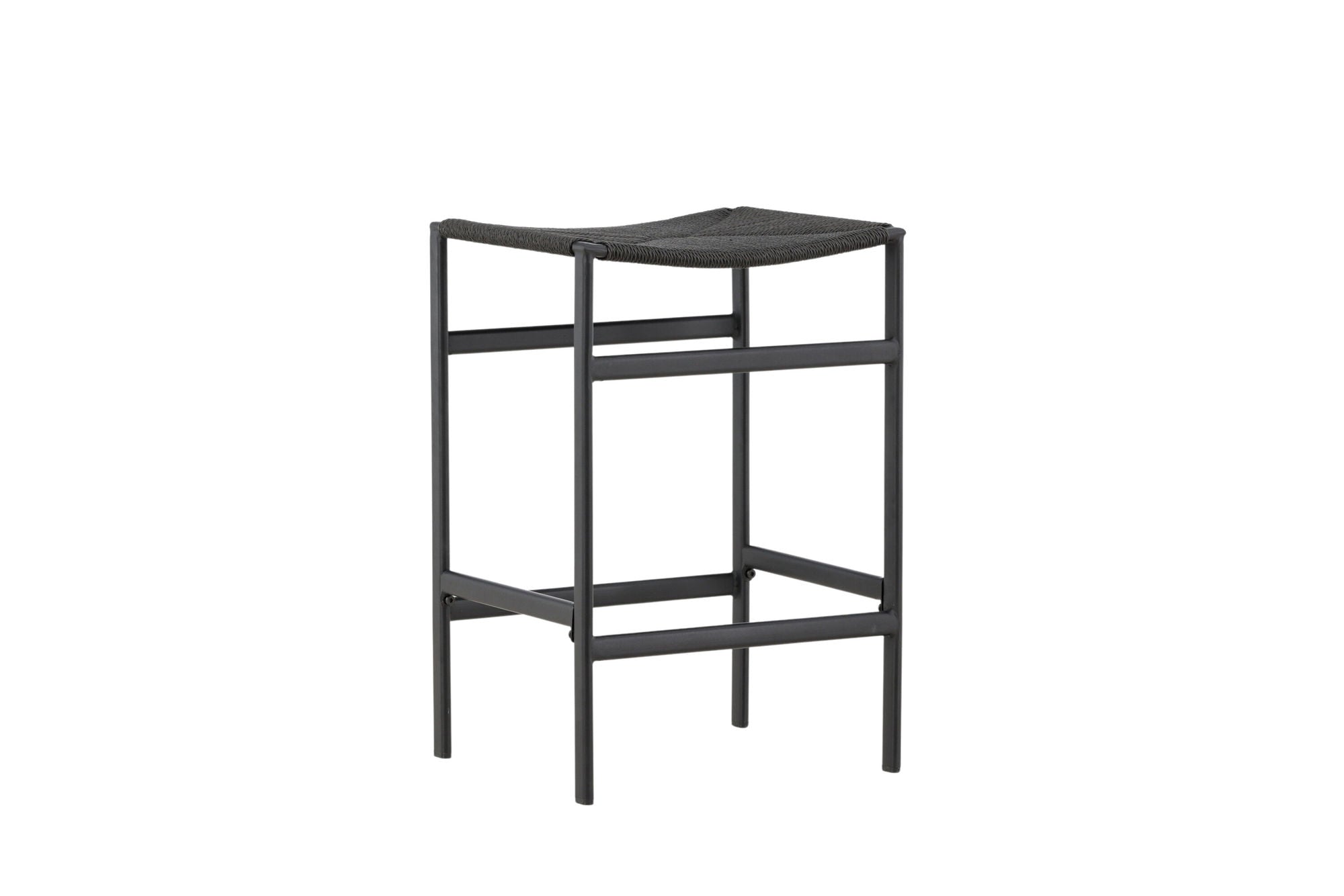 Venture Home Polly Bar stol 2-pack - Black / Black Rope