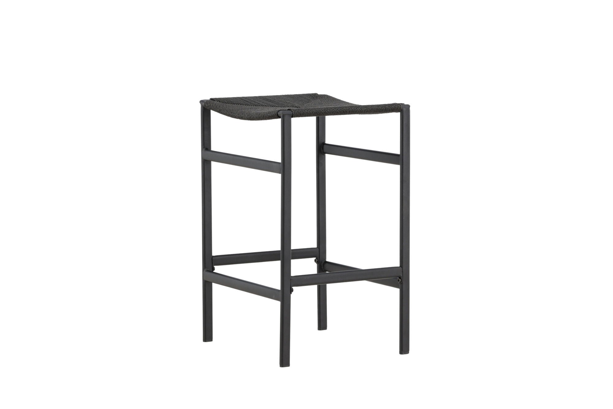 Venture Home Polly Bar stol 2-pack - Black / Black Rope