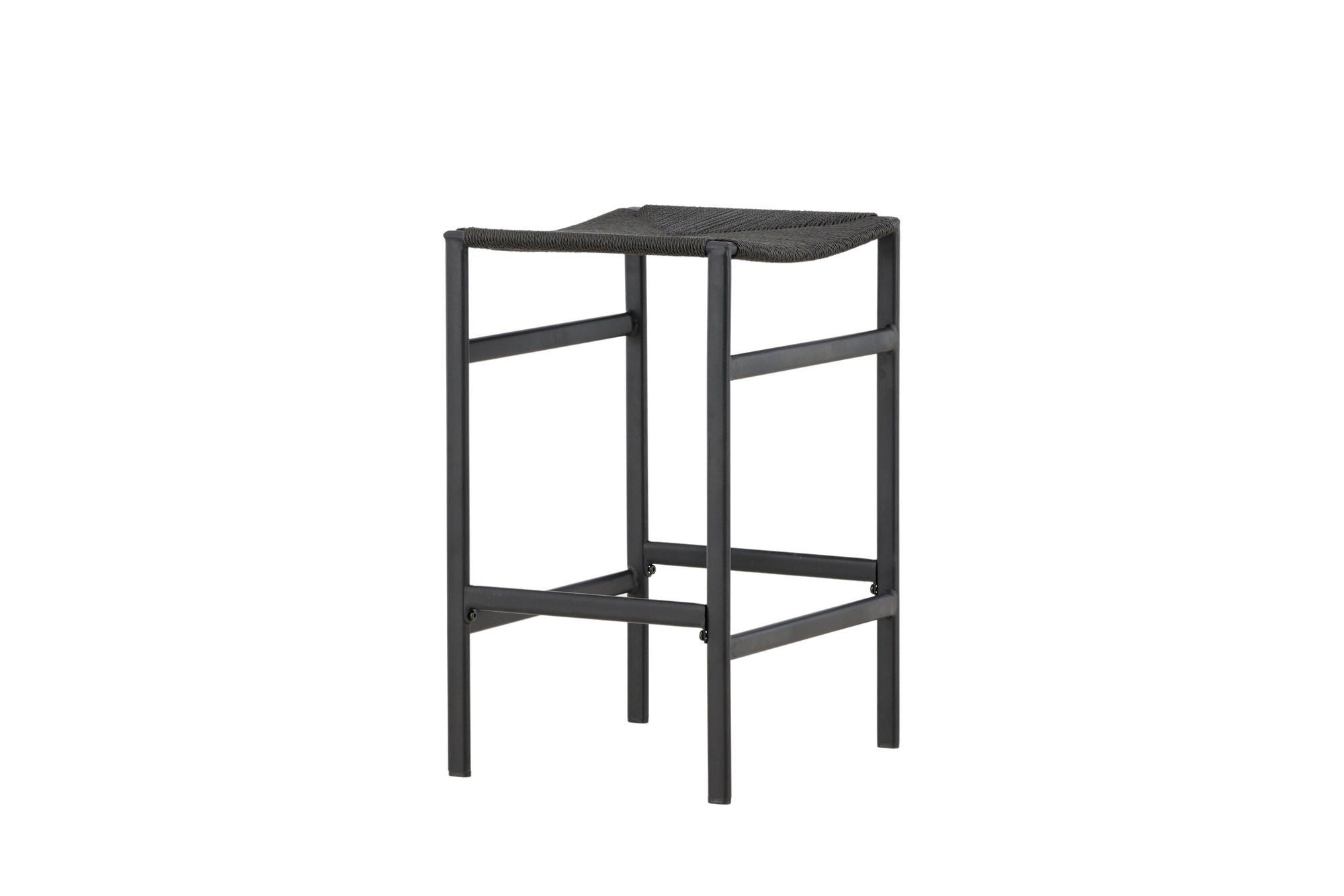 Venture Home Polly Bar stol 2-pack - Black / Black Rope