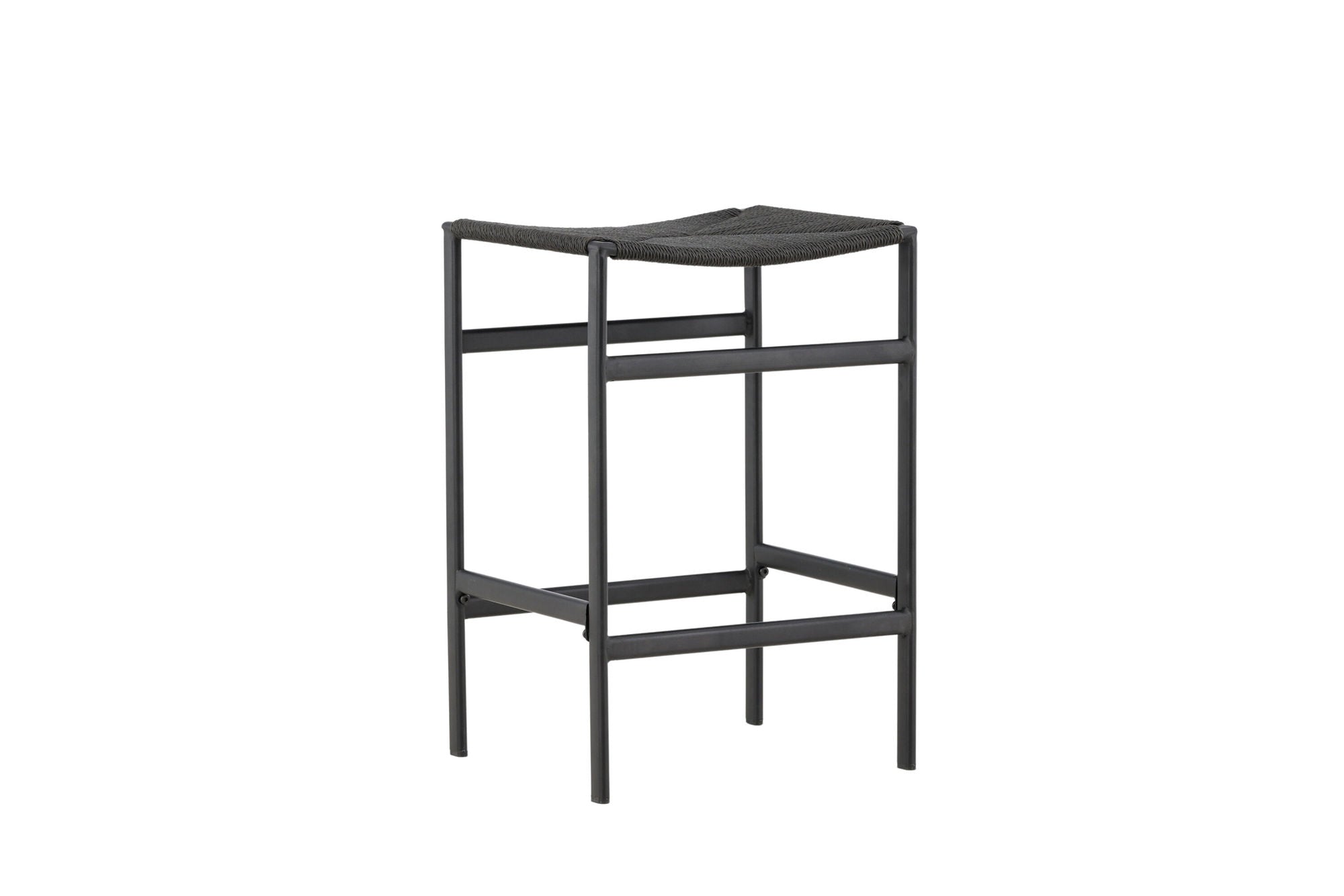 Venture Home Polly Bar stol 2-pack - Black / Black Rope