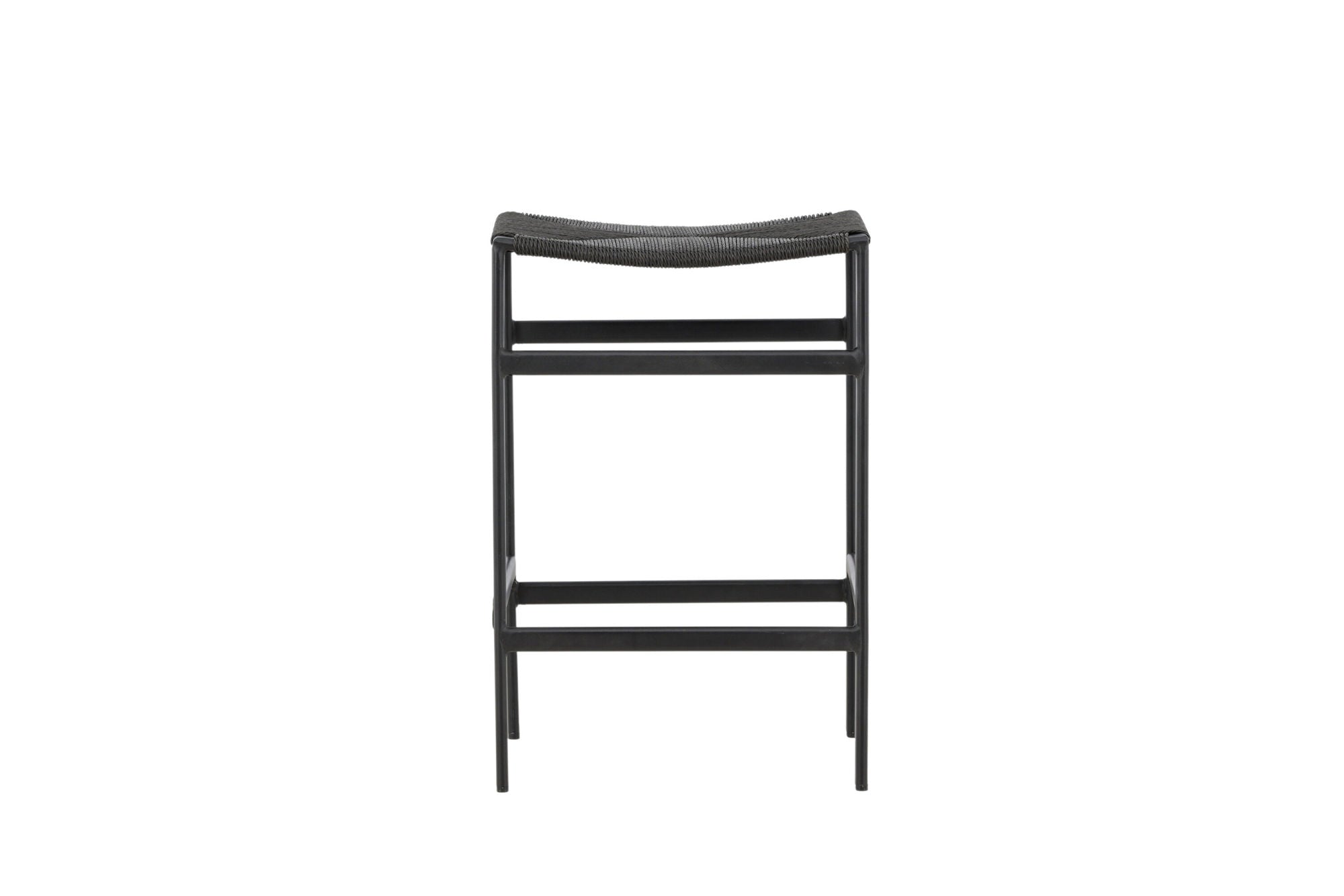 Venture Home Polly Bar stol 2-pack - Black / Black Rope