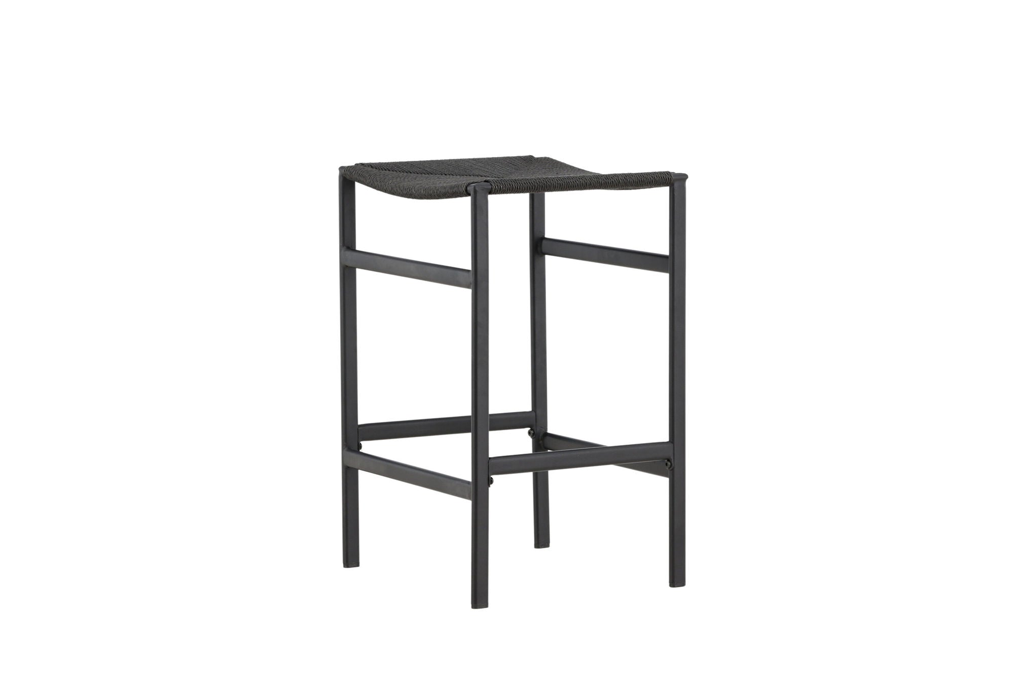 Venture Home Polly Bar stol 2-pack - Black / Black Rope