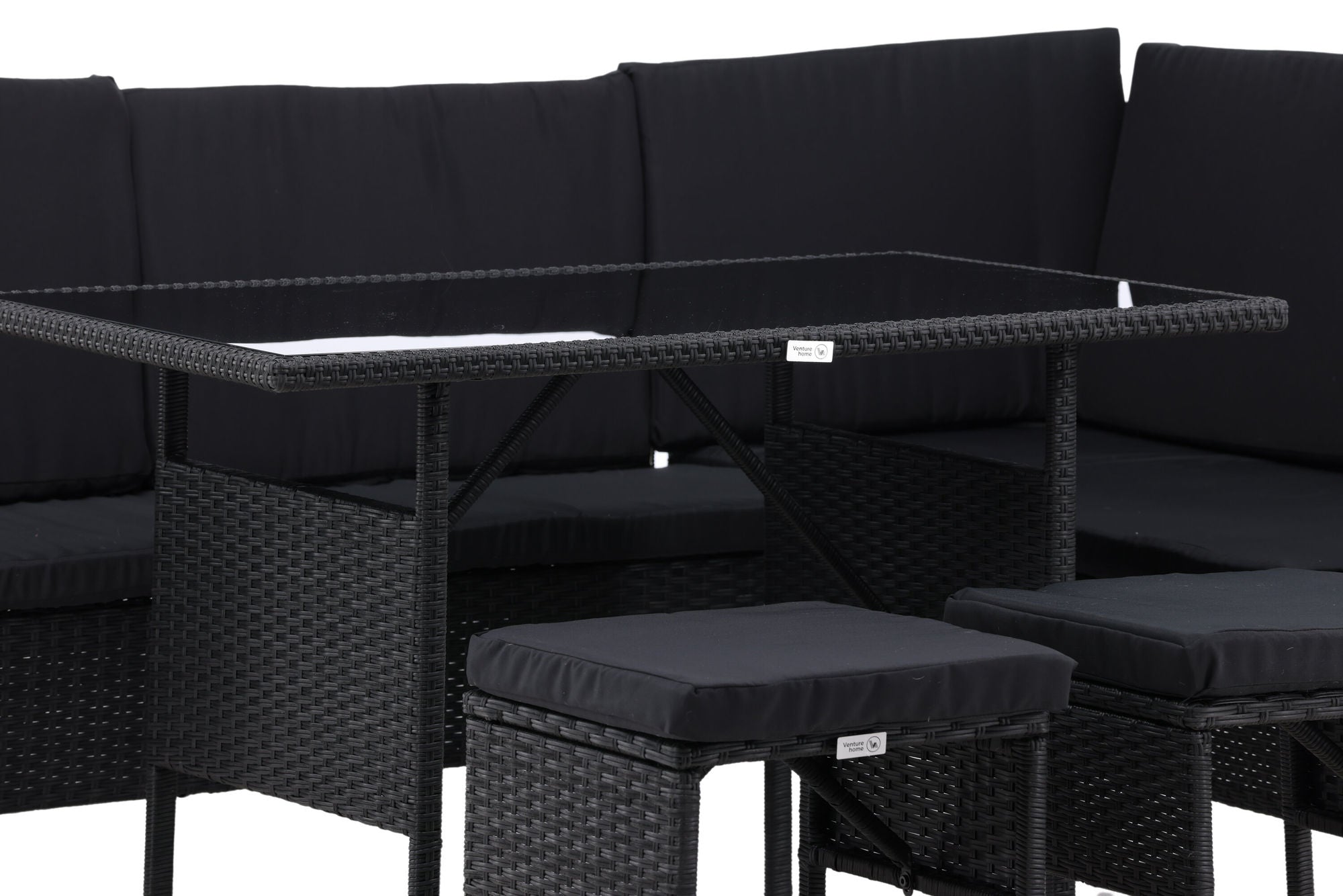Venture Home Knock - hjørne Sofa- Black/Black - Wicker -