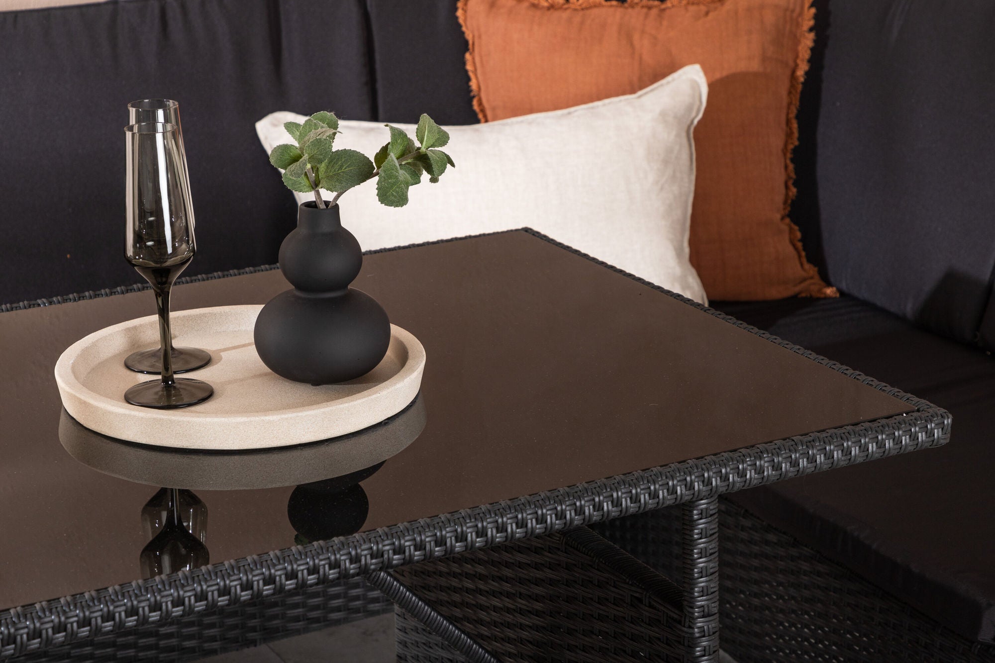 Venture Home Knock - hjørne Sofa- Black/Black - Wicker -