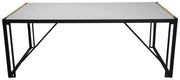 Venture Home Texas spisebord 200*100 - Black Alu / Teak / Grey Spray stone