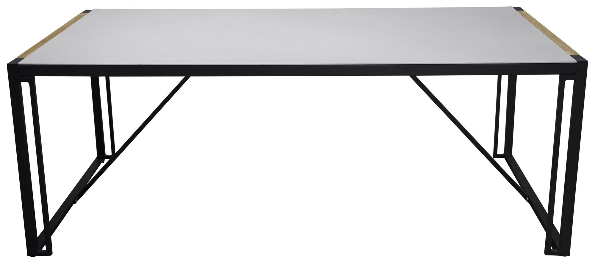 Venture Home Texas spisebord 200*100 - Black Alu / Teak / Grey Spray stone