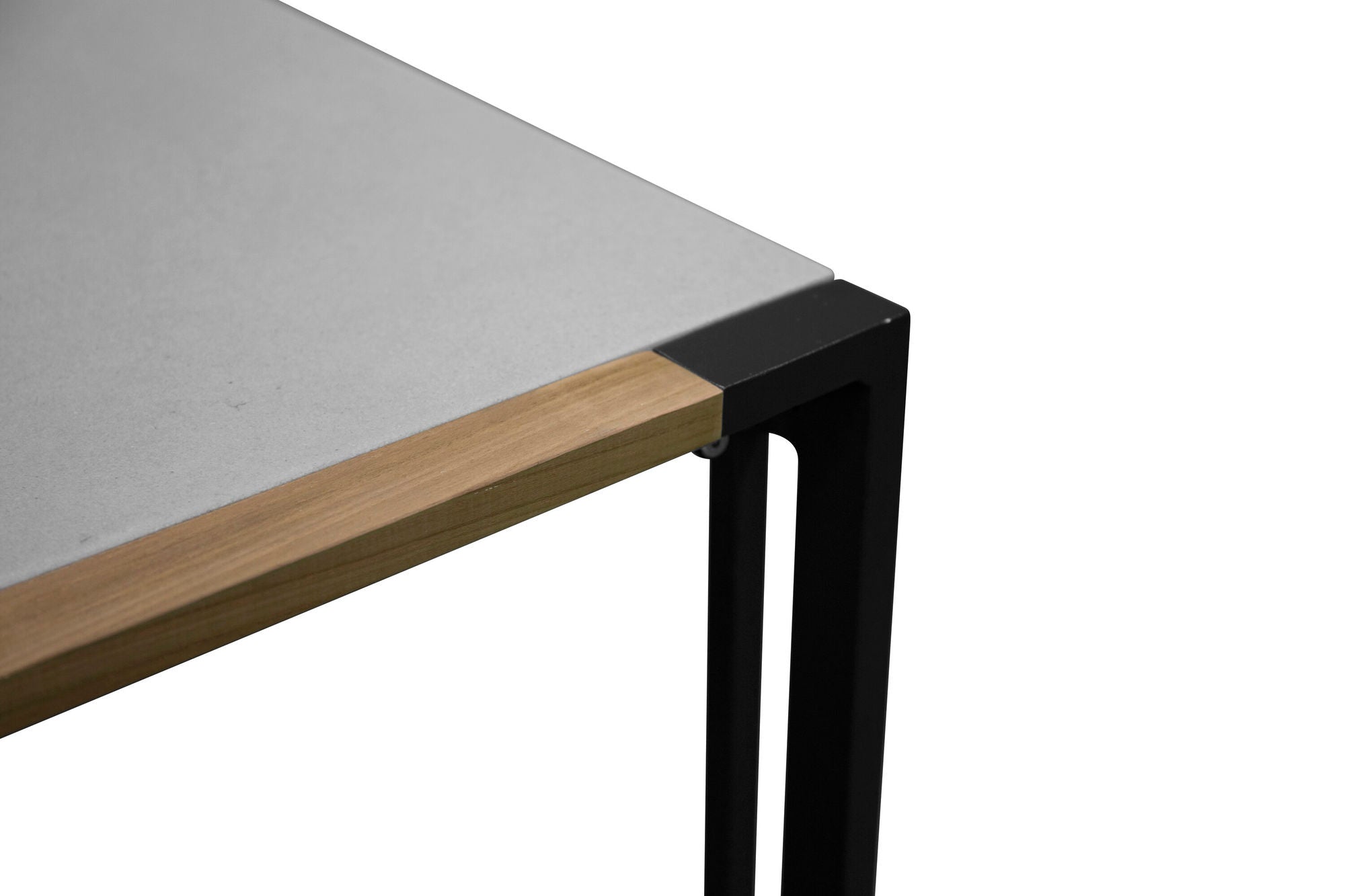 Venture Home Texas spisebord 200*100 - Black Alu / Teak / Grey Spray stone