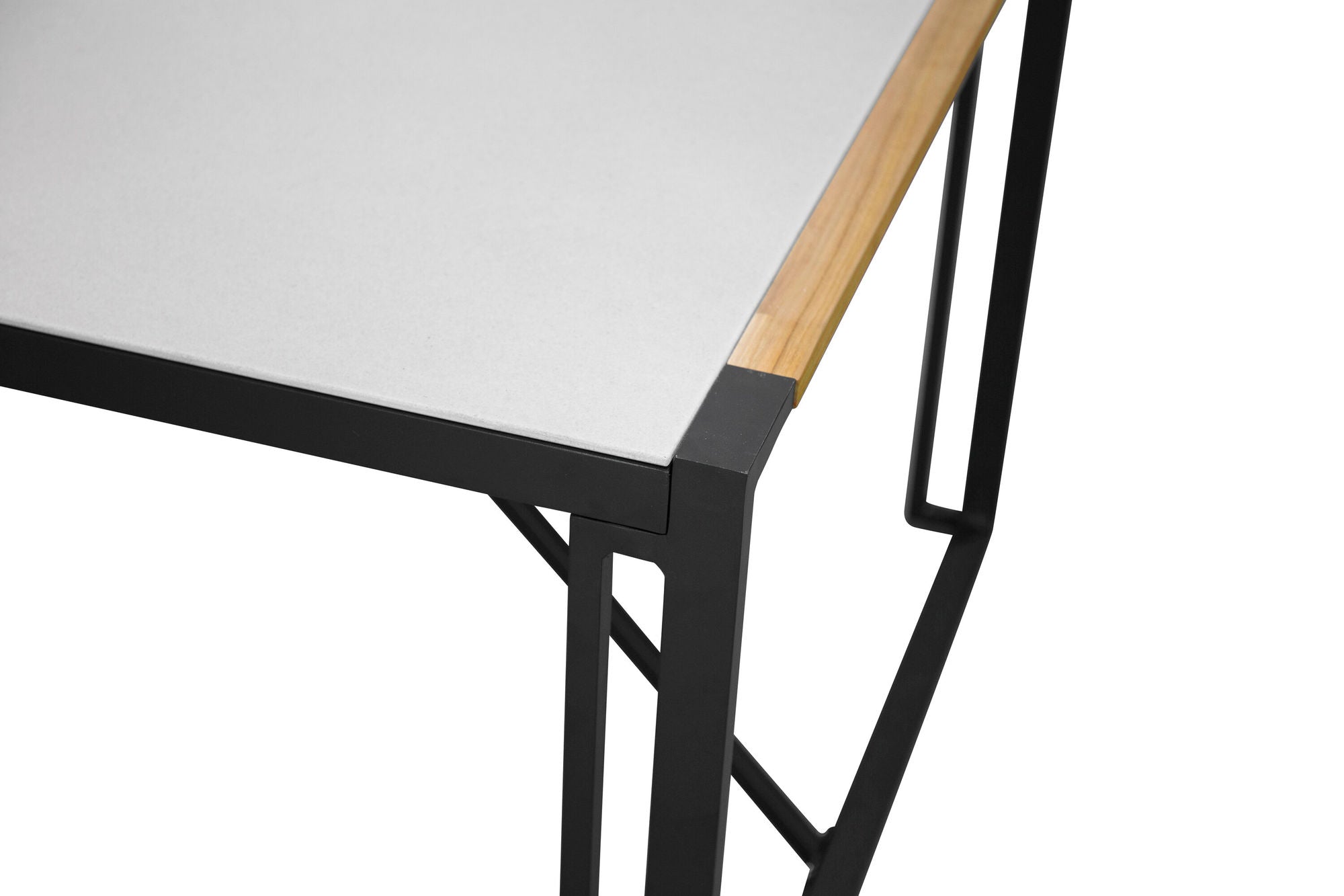 Venture Home Texas spisebord 200*100 - Black Alu / Teak / Grey Spray stone