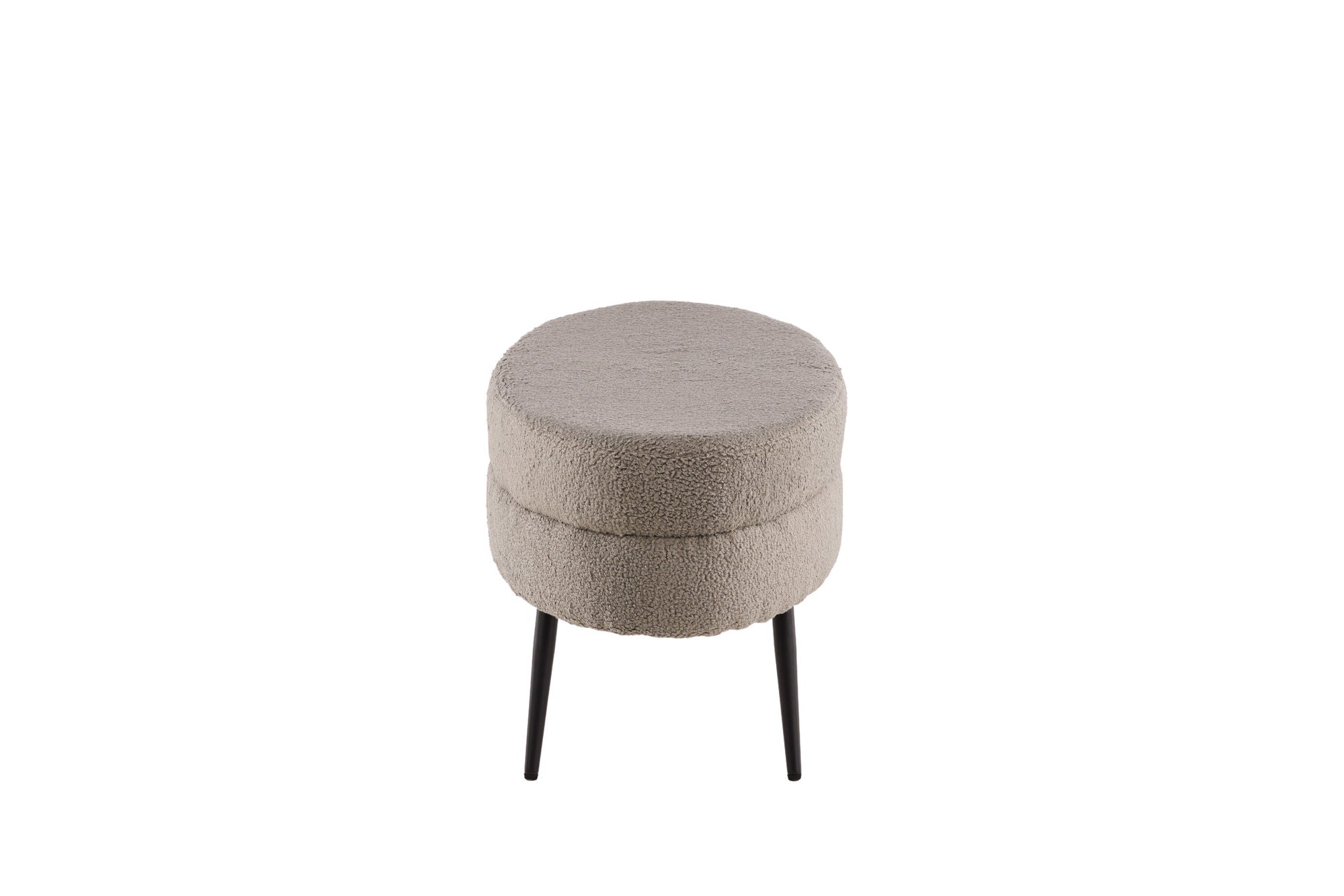 Venture Home Otto Pouf - Black / Greige Teddy