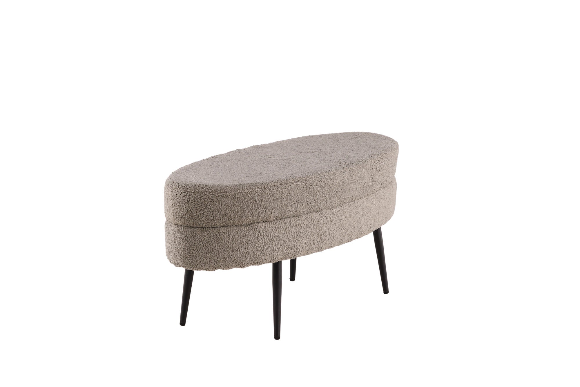 Venture Home Otto Pouf - Black / Greige Teddy