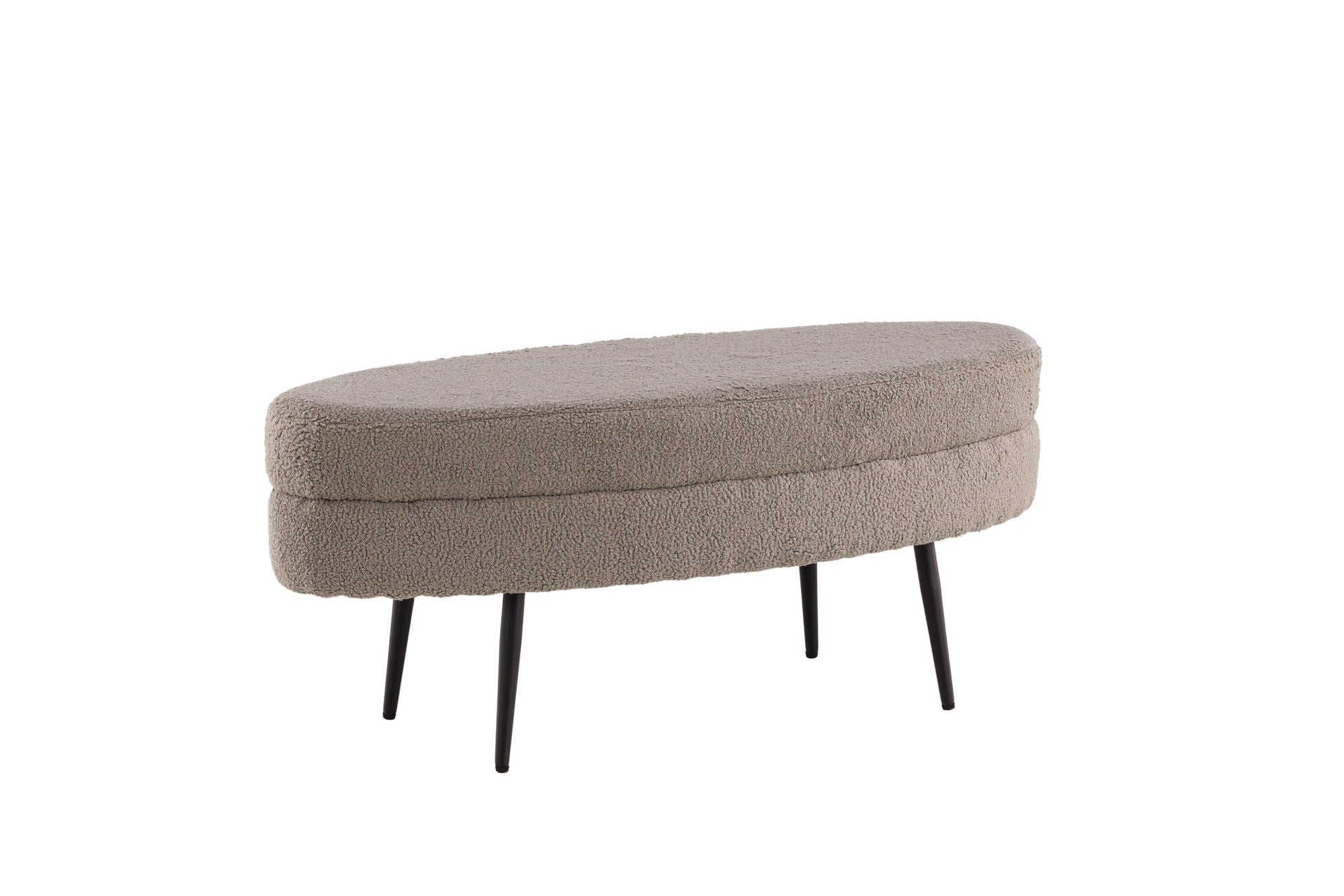 Venture Home Otto Pouf - Black / Greige Teddy